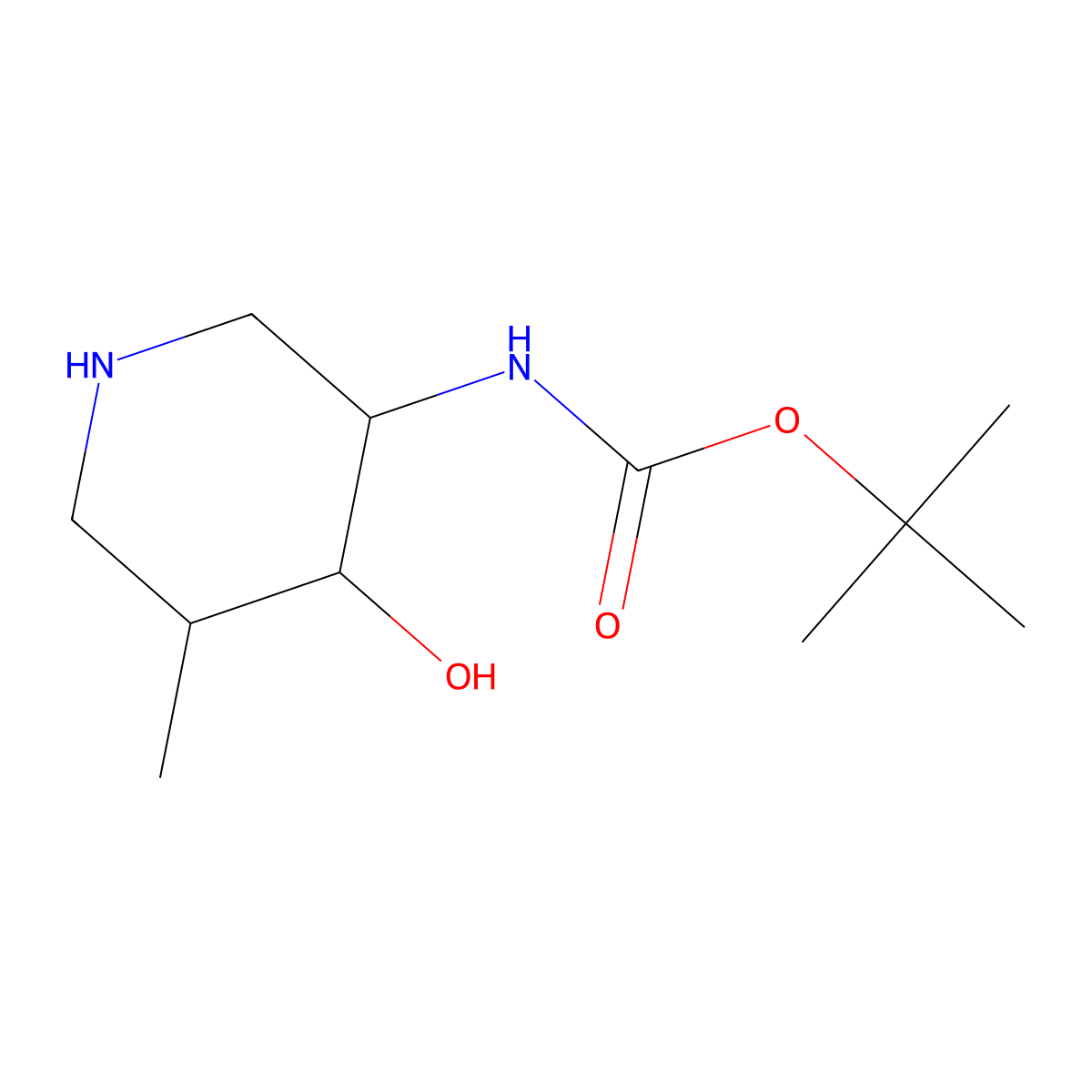 tert-Butyl ((3R,4R,5S)-4-hydroxy-5-methylpiperidin-3-yl)carbamate molecular structure, CAS 1620012-34-1
