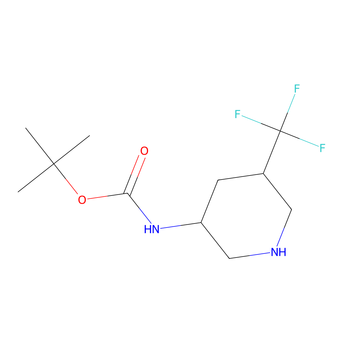 tert-butyl N-[(3S,5R)-5-(trifluoromethyl)piperidin-3-yl]carbamate molecular structure, CAS 1620012-51-2