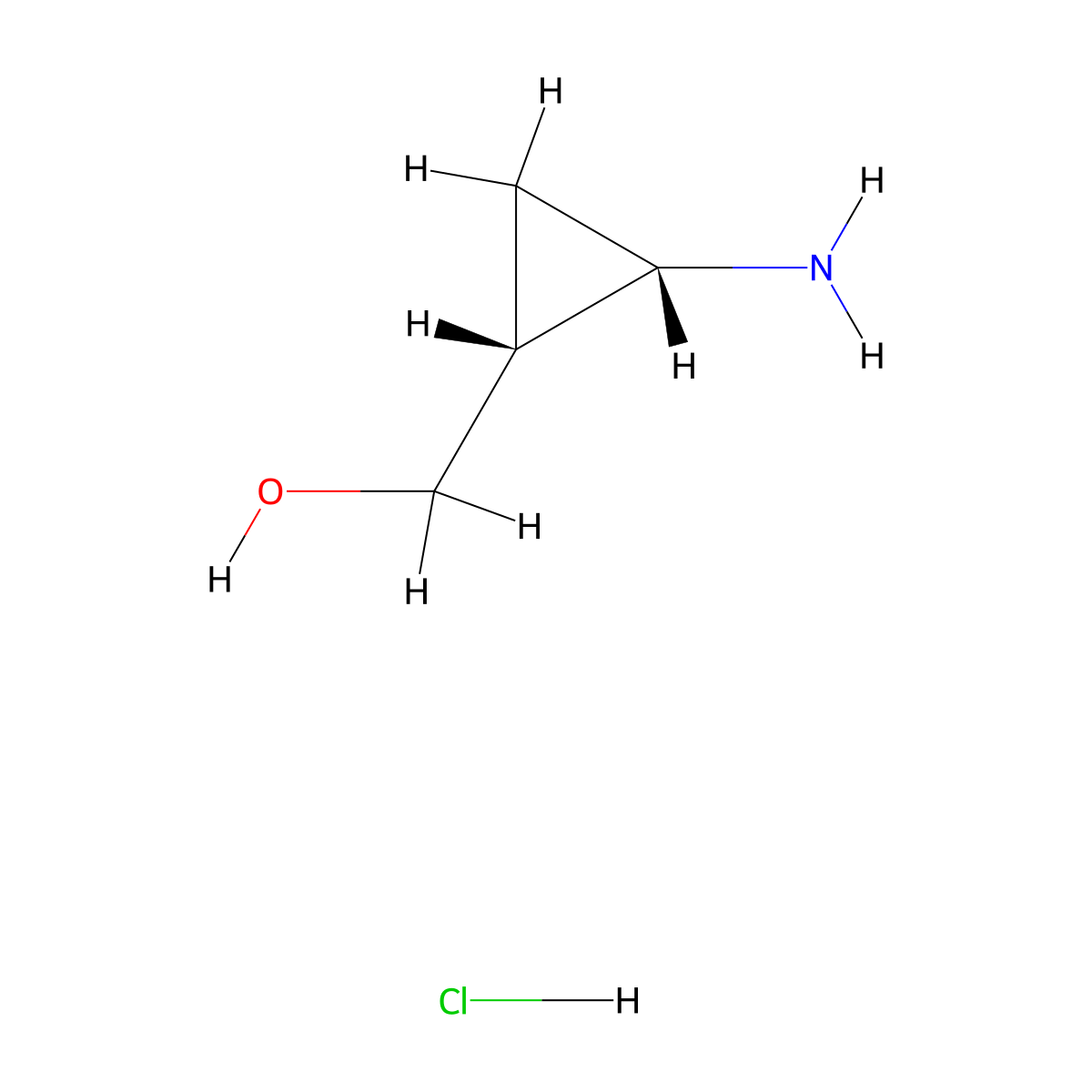 [(1R,2S)-2-Aminocyclopropyl]methanol hydrochloride molecular structure, CAS 1620062-72-7