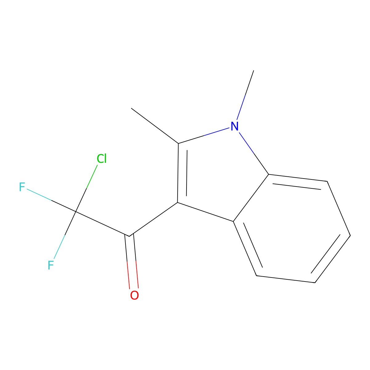 2-Chloro-1-(1,2-dimethyl-1H-indol-3-yl)-2,2-difluoroethan-1-one molecular structure, CAS 1620097-93-9