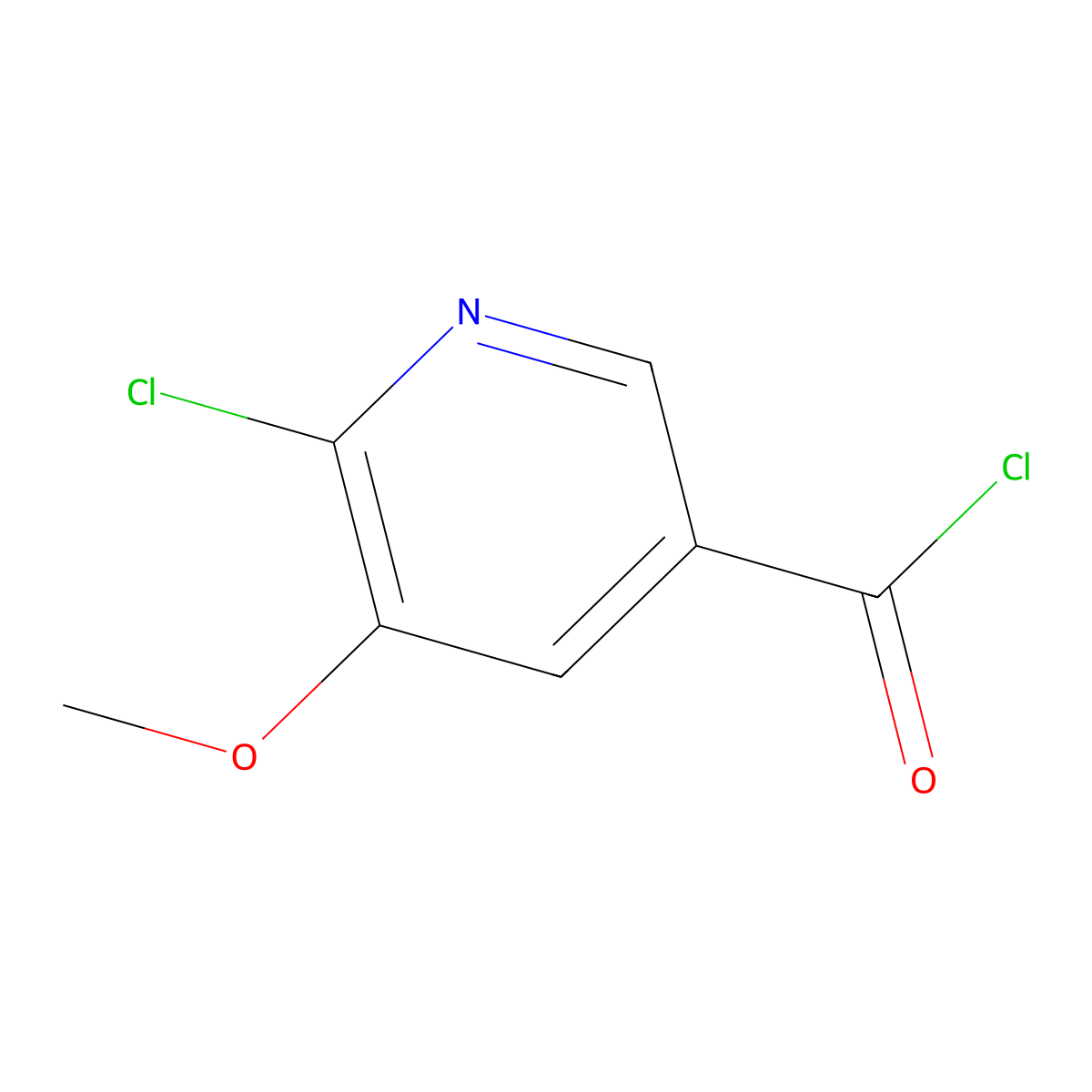 6-Chloro-5-methoxynicotinoylchloride molecular structure, CAS 1620099-12-8