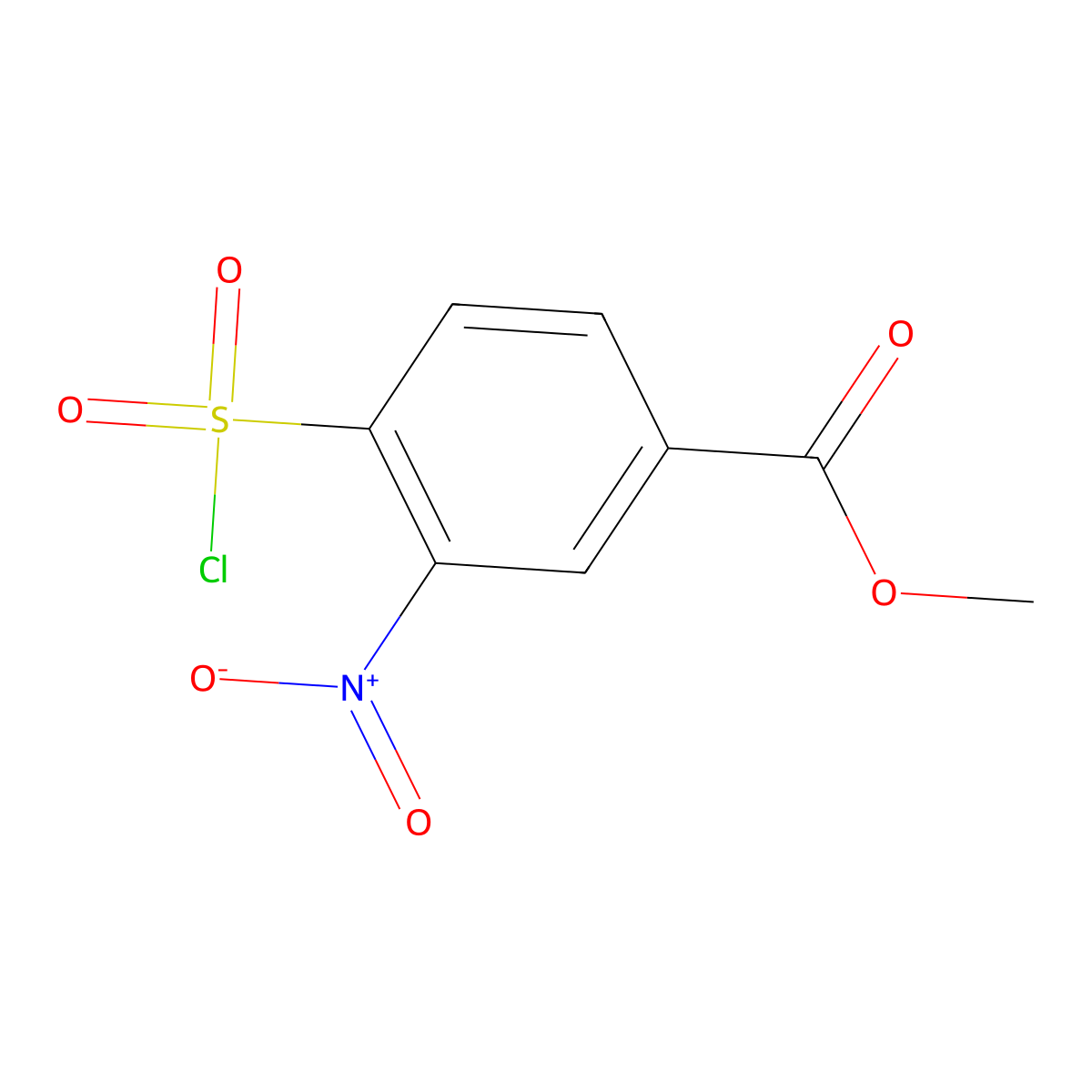 Methyl 4-(chlorosulfonyl)-3-nitrobenzoate molecular structure, CAS 162010-78-8