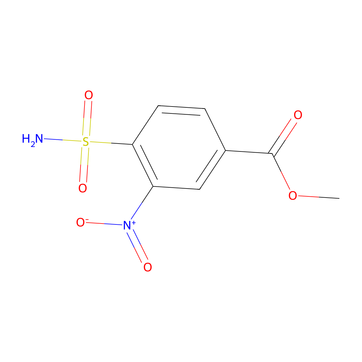 Methyl 3-nitro-4-sulfamoylbenzoate molecular structure, CAS 162010-79-9