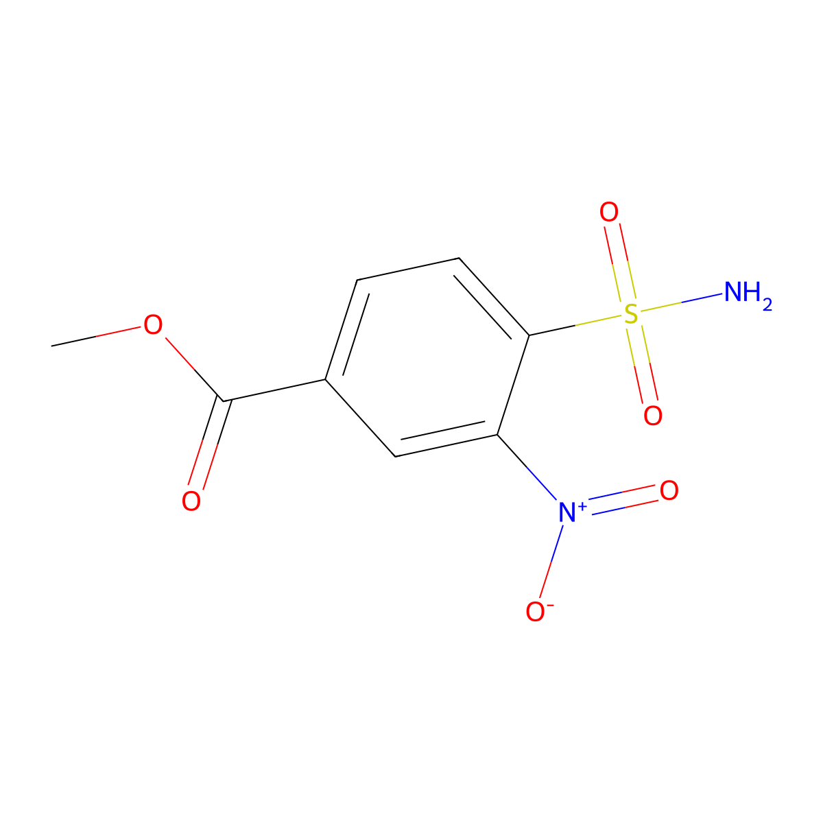 Methyl 3-nitro-4-sulfamoylbenzoate molecular structure, CAS 162010-79-9