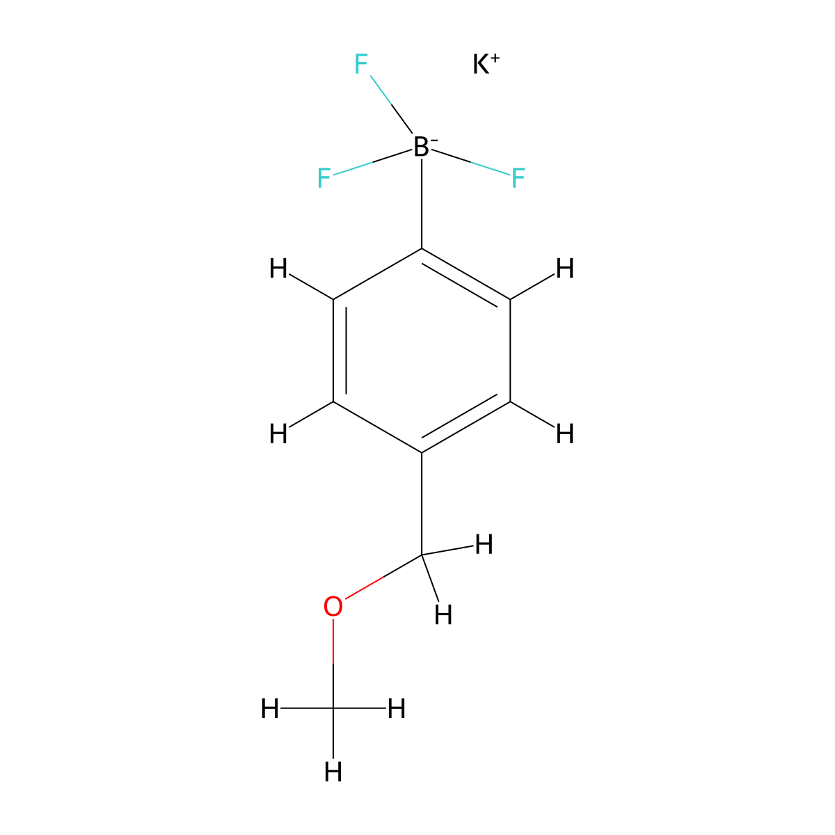 Potassium trifluoro[4-(methoxymethyl)phenyl]boranuide molecular structure, CAS 1620108-42-0