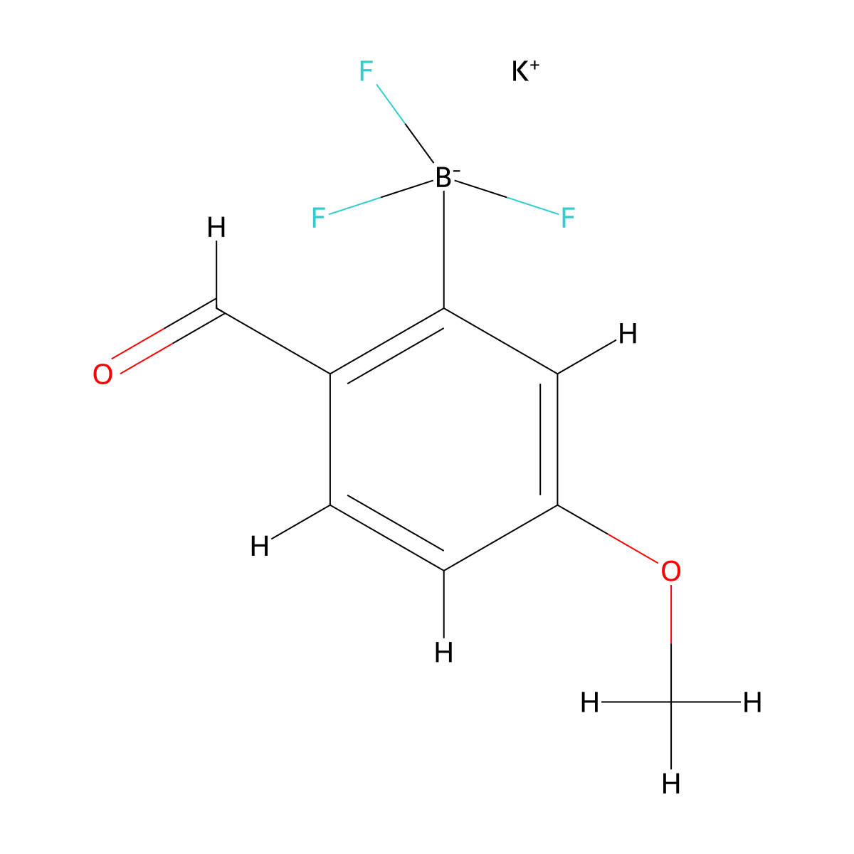 Potassium trifluoro(2-formyl-5-methoxyphenyl)boranuide molecular structure, CAS 1620108-46-4