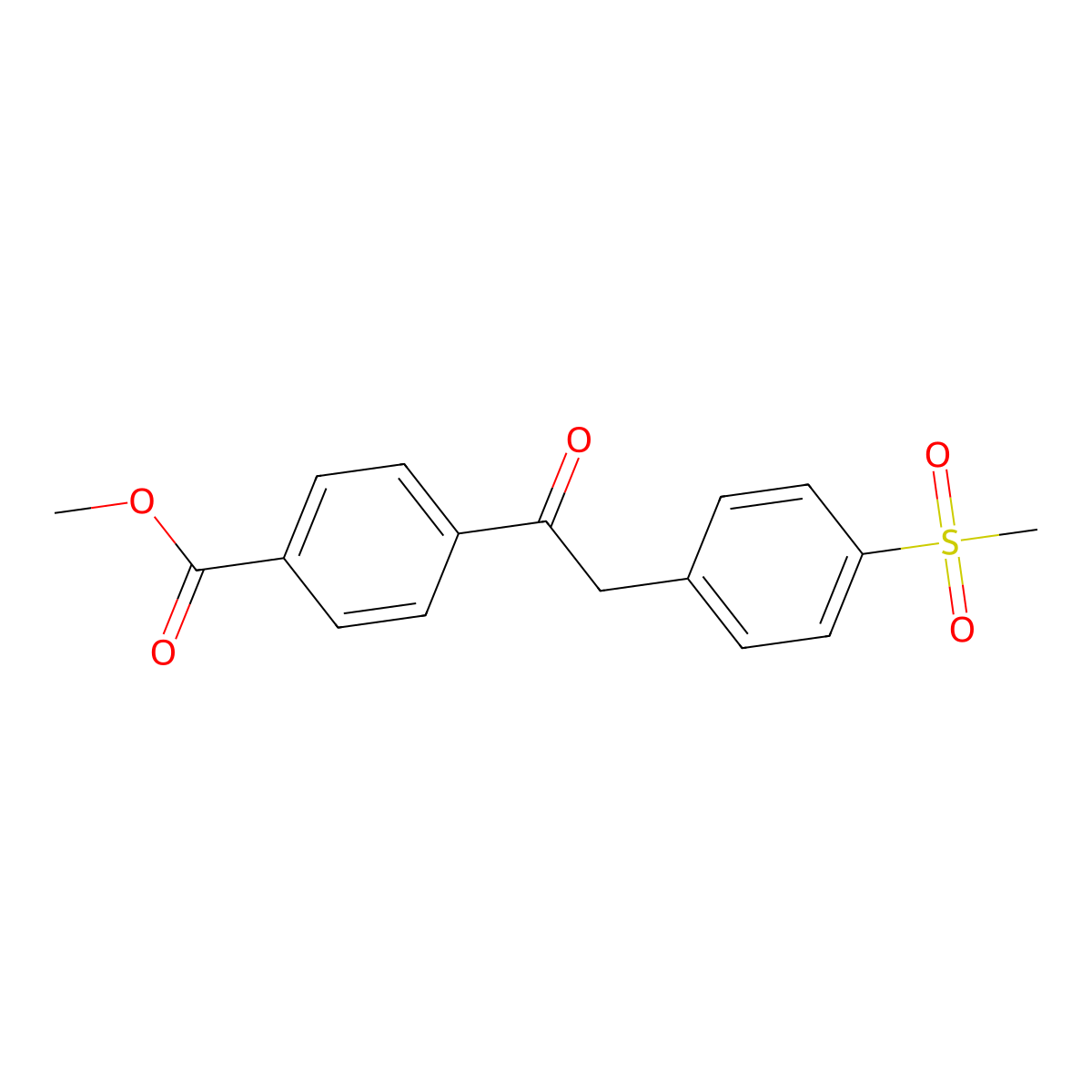 Methyl 4-[2-(4-methylsulfonylphenyl)acetyl]benzoate molecular structure, CAS 162011-70-3