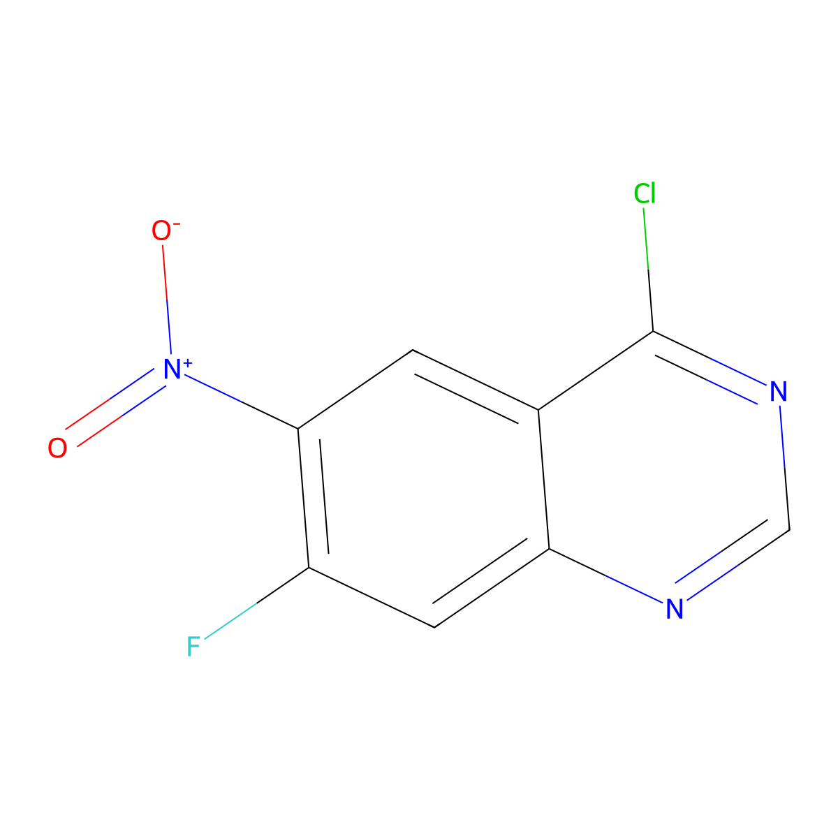 4-Chloro-7-fluoro-6-nitroquinazoline molecular structure, CAS 162012-70-6
