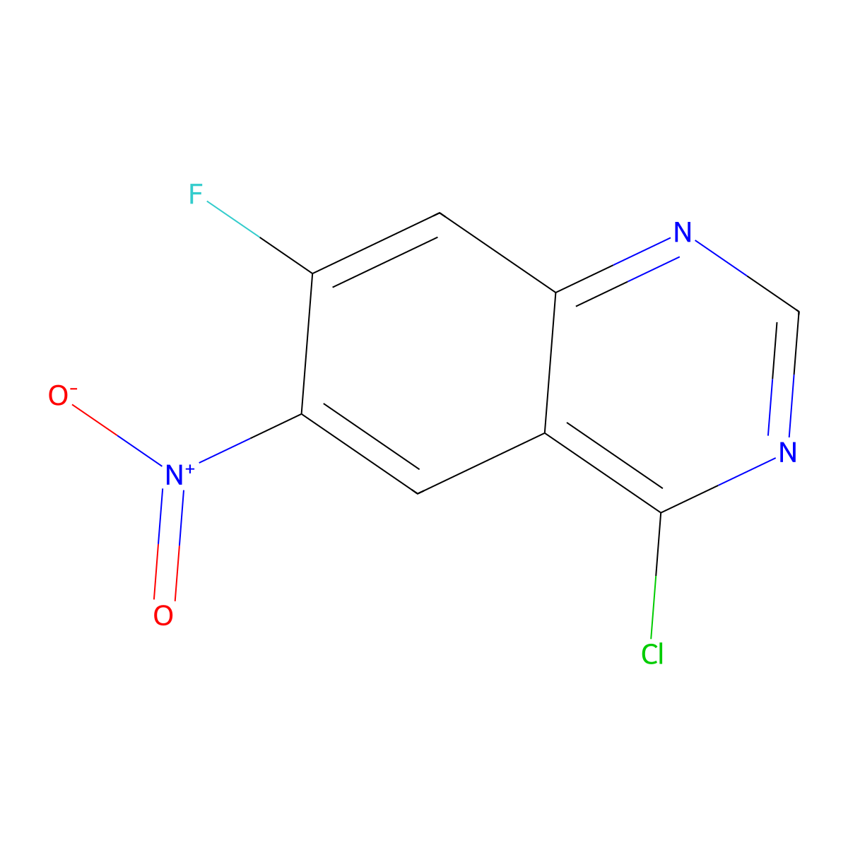 4-Chloro-7-fluoro-6-nitroquinazoline molecular structure, CAS 162012-70-6