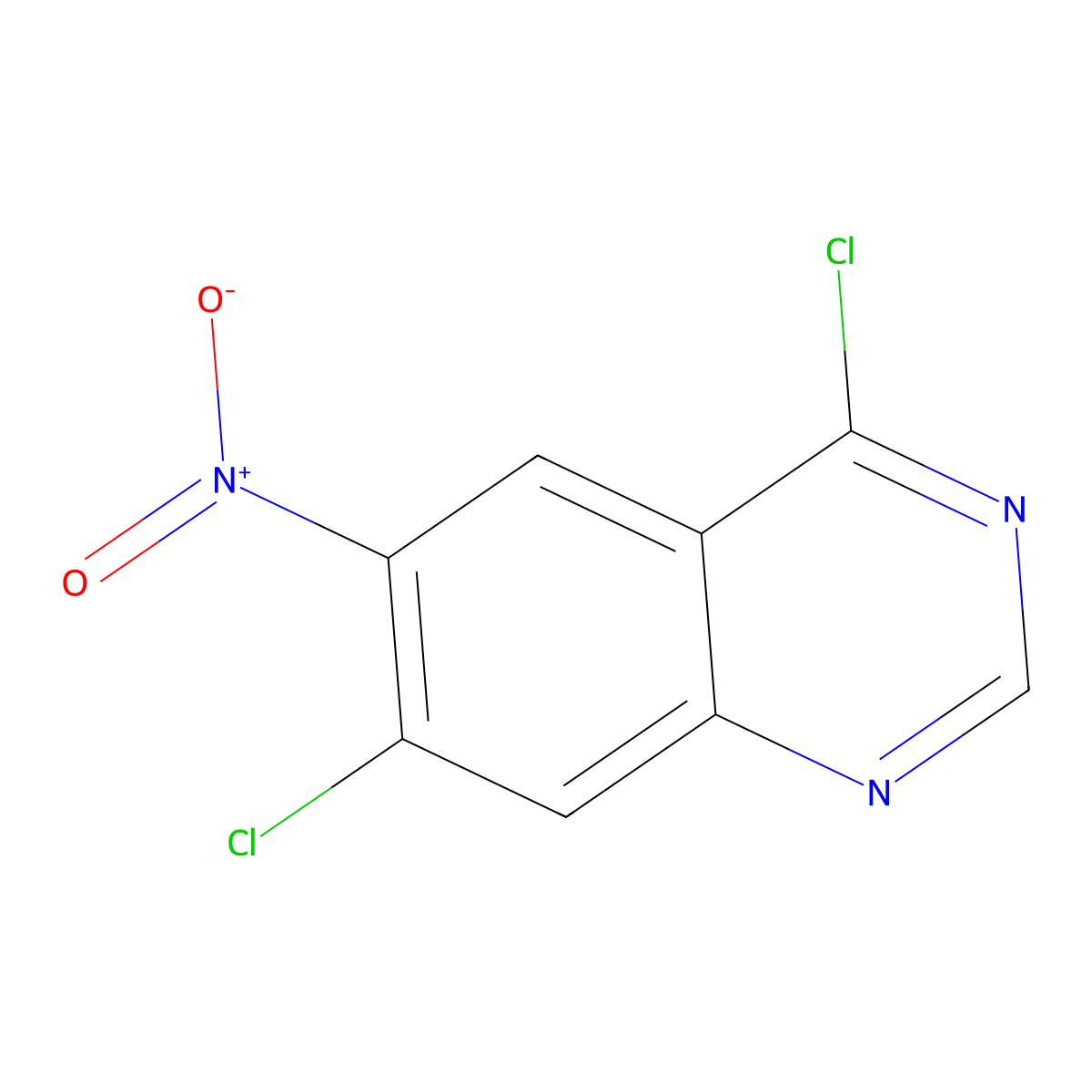 4,7-Dichloro-6-nitroquinazoline molecular structure, CAS 162012-71-7
