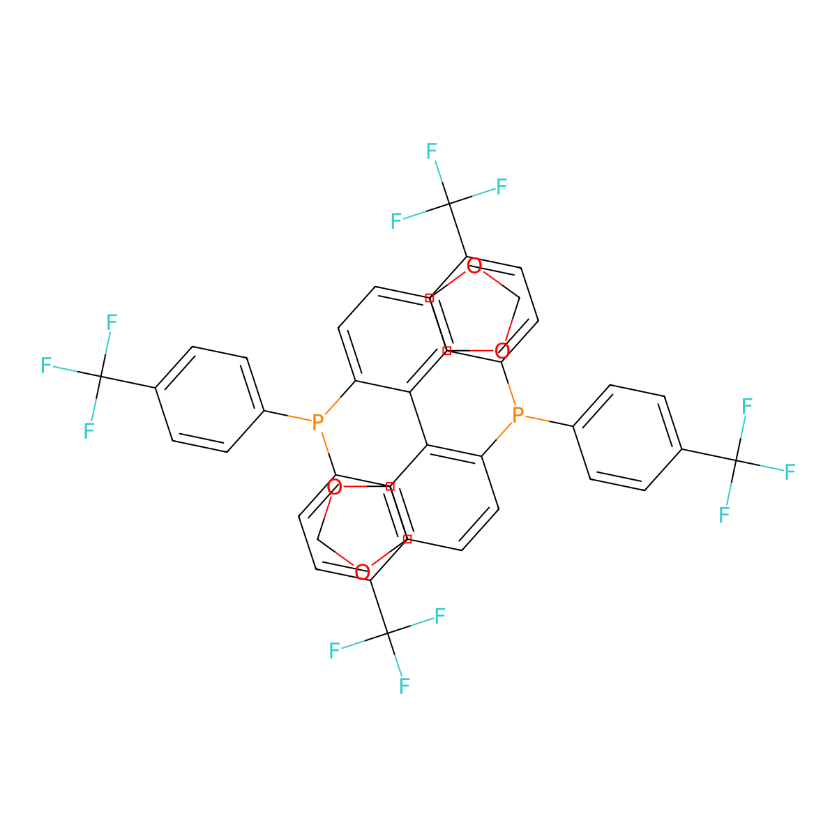 5,5'-Bis(bis(4-(trifluoromethyl)phenyl)phosphaneyl)-4,4'-bibenzo[d][1,3]dioxole molecular structure, CAS 1620166-17-7