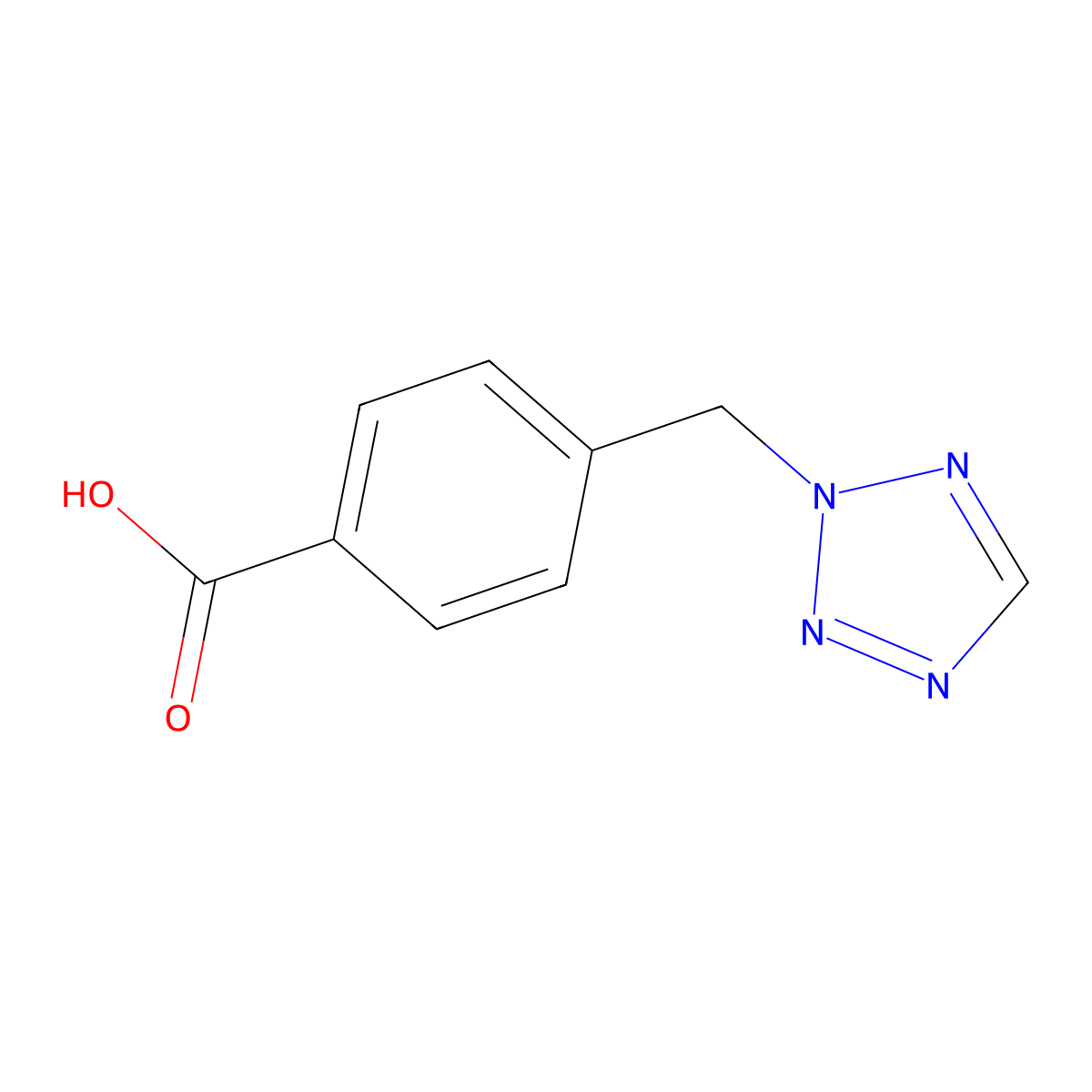 4-((2H-tetrazol-2-yl)methyl)benzoic acid molecular structure, CAS 1620168-76-4