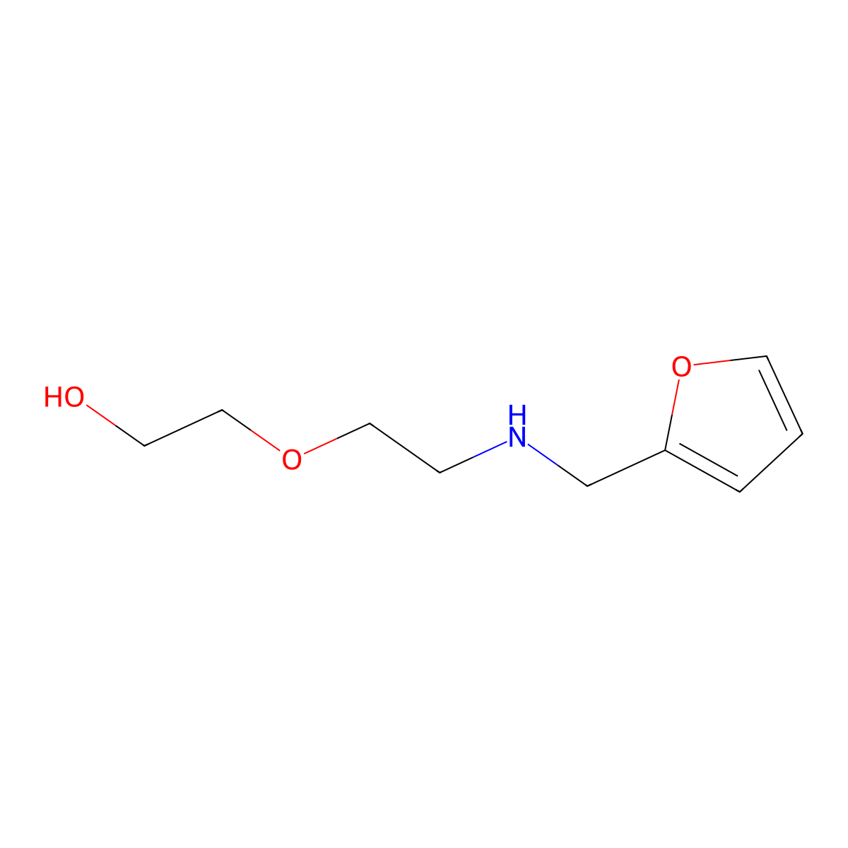 2-(2-((Furan-2-ylmethyl)amino)ethoxy)ethan-1-ol molecular structure, CAS 16202-12-3