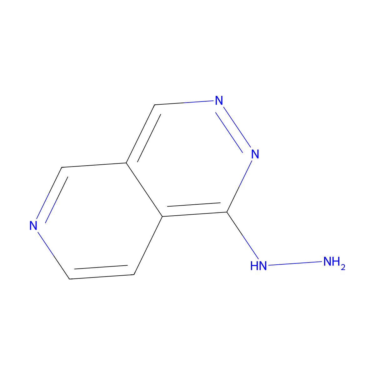 Pyrido(3,4-d)pyridazin-1(2H)-one hydrazone molecular structure, CAS 162022-88-0