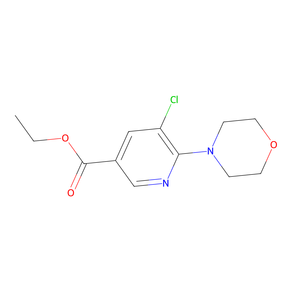 Ethyl 5-chloro-6-morpholinonicotinate molecular structure, CAS 1620220-95-2