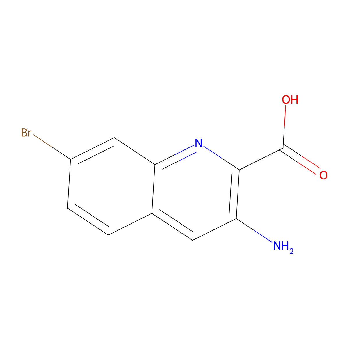 3-Amino-7-bromoquinoline-2-carboxylic acid molecular structure, CAS 1620239-25-9
