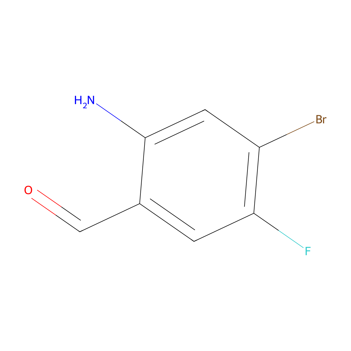 2-Amino-4-bromo-5-fluorobenzaldehyde molecular structure, CAS 1620239-30-6