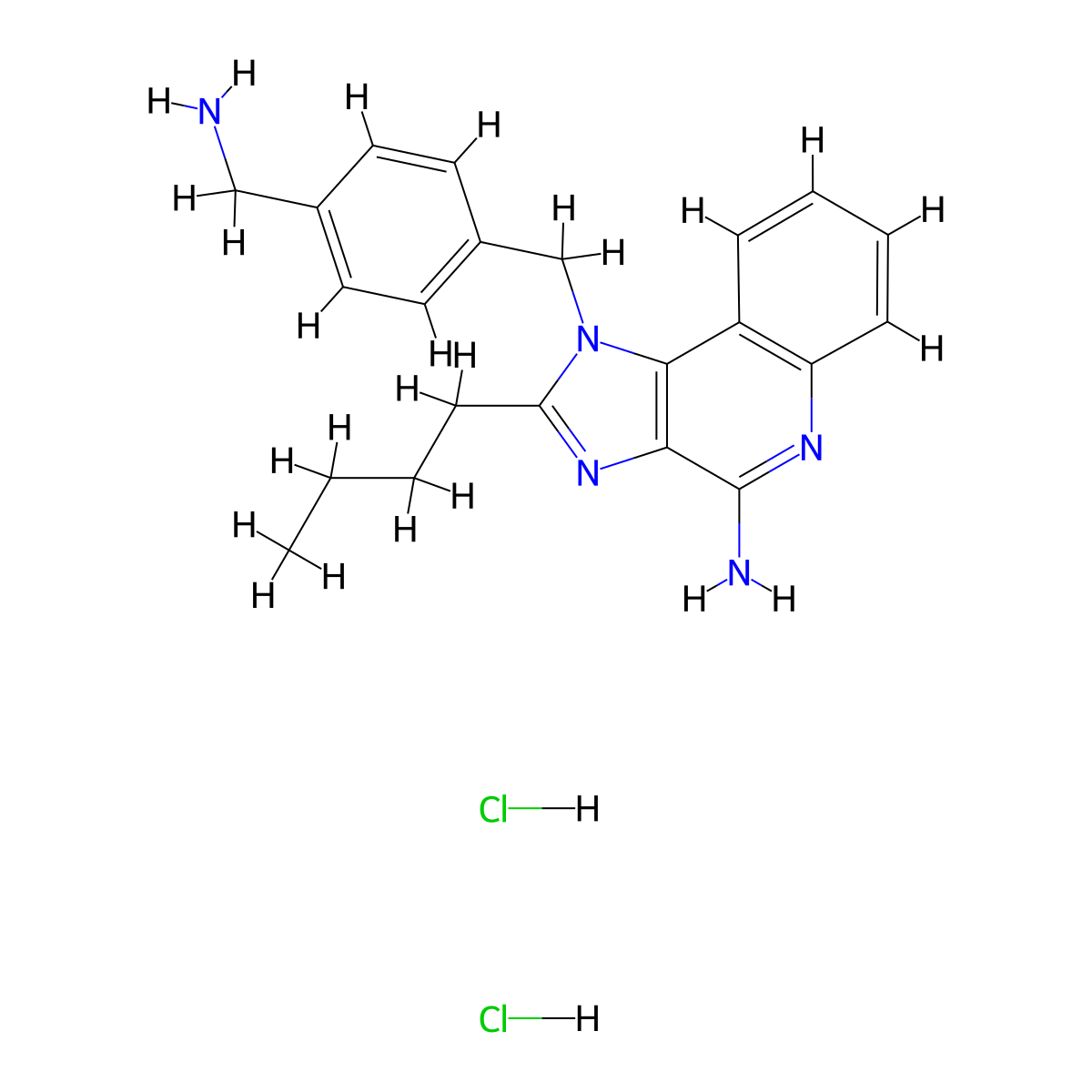 1-(4-(Aminomethyl)benzyl)-2-butyl-1H-imidazo[4,5-c]quinolin-4-amine dihydrochloride molecular structure, CAS 1620278-72-9