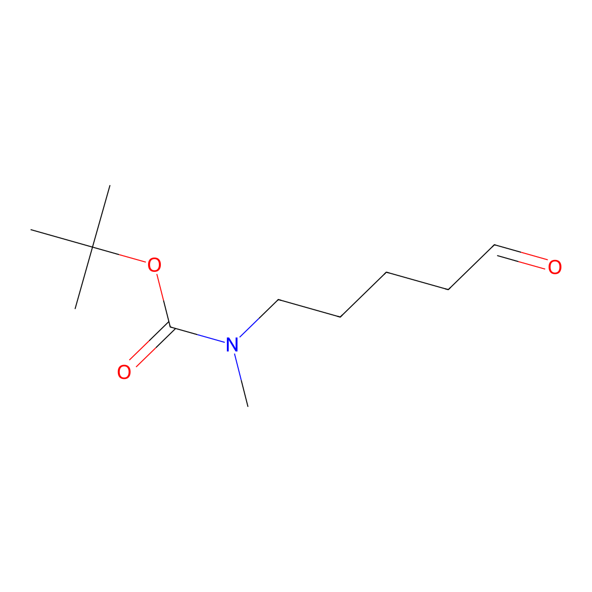 Carbamic acid, N-methyl-N-(5-oxopentyl)-, 1,1-dimethylethyl ester molecular structure, CAS 1620280-47-8
