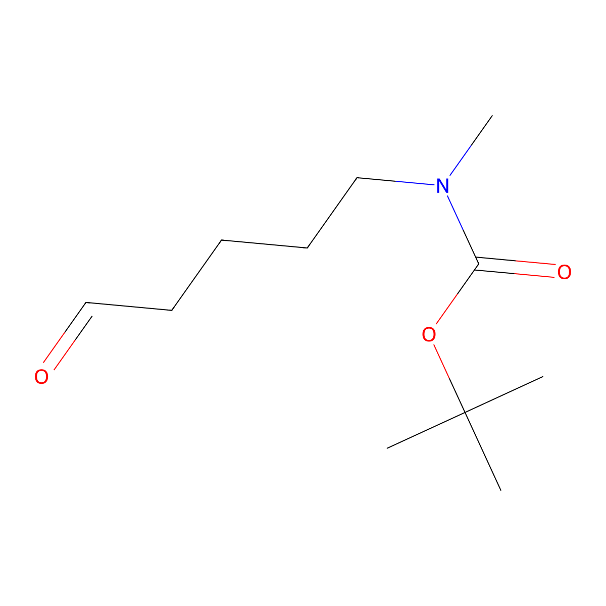 Carbamic acid, N-methyl-N-(5-oxopentyl)-, 1,1-dimethylethyl ester molecular structure, CAS 1620280-47-8
