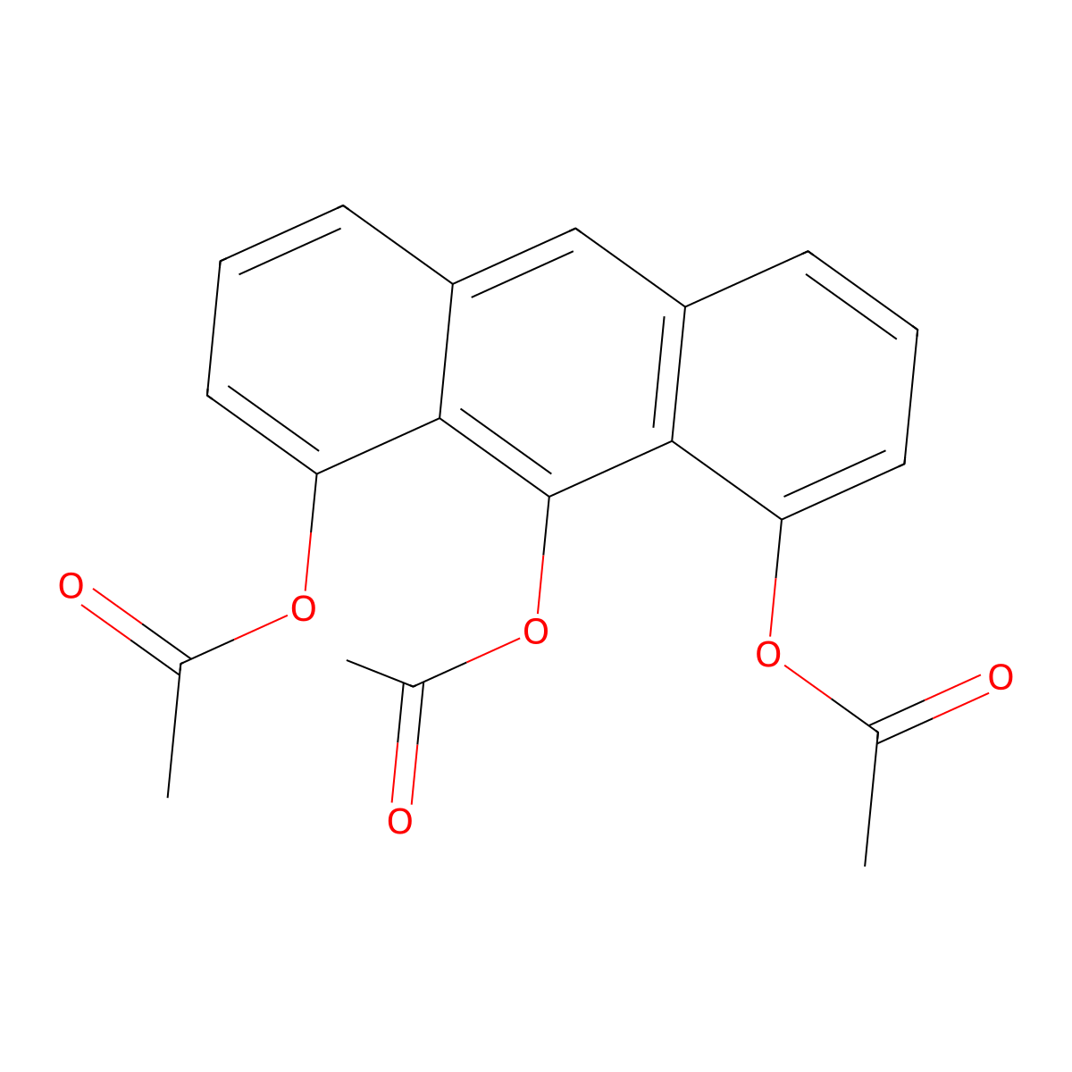 1,8,9-Triacetoxyanthracene molecular structure, CAS 16203-97-7