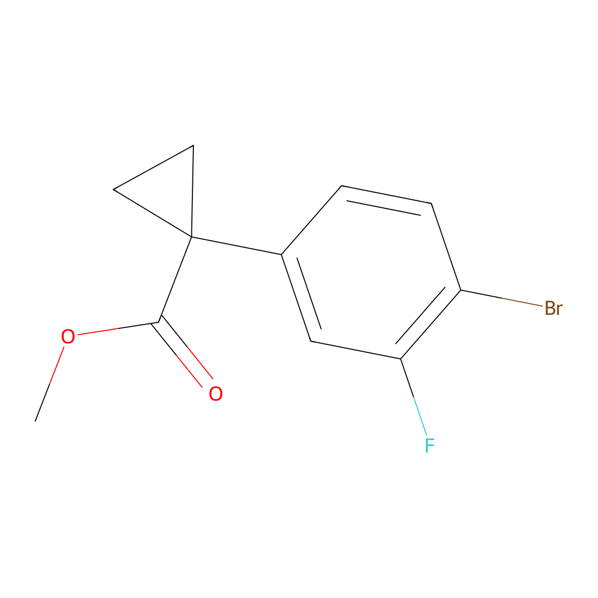 Methyl 1-(4-bromo-3-fluorophenyl)cyclopropane-1-carboxylate molecular structure, CAS 1620318-27-5