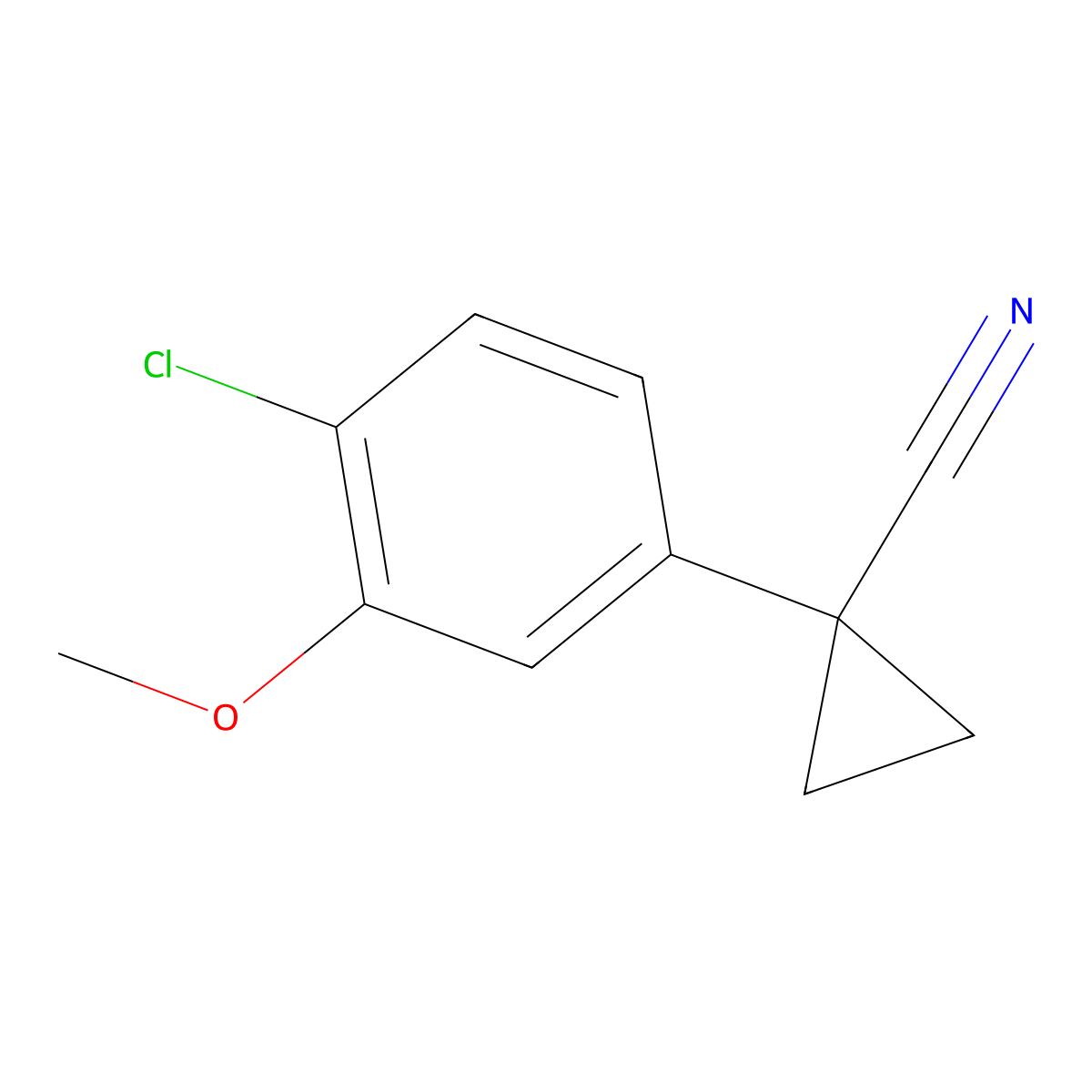 1-(4-Chloro-3-methoxyphenyl)cyclopropane-1-carbonitrile molecular structure, CAS 1620318-29-7