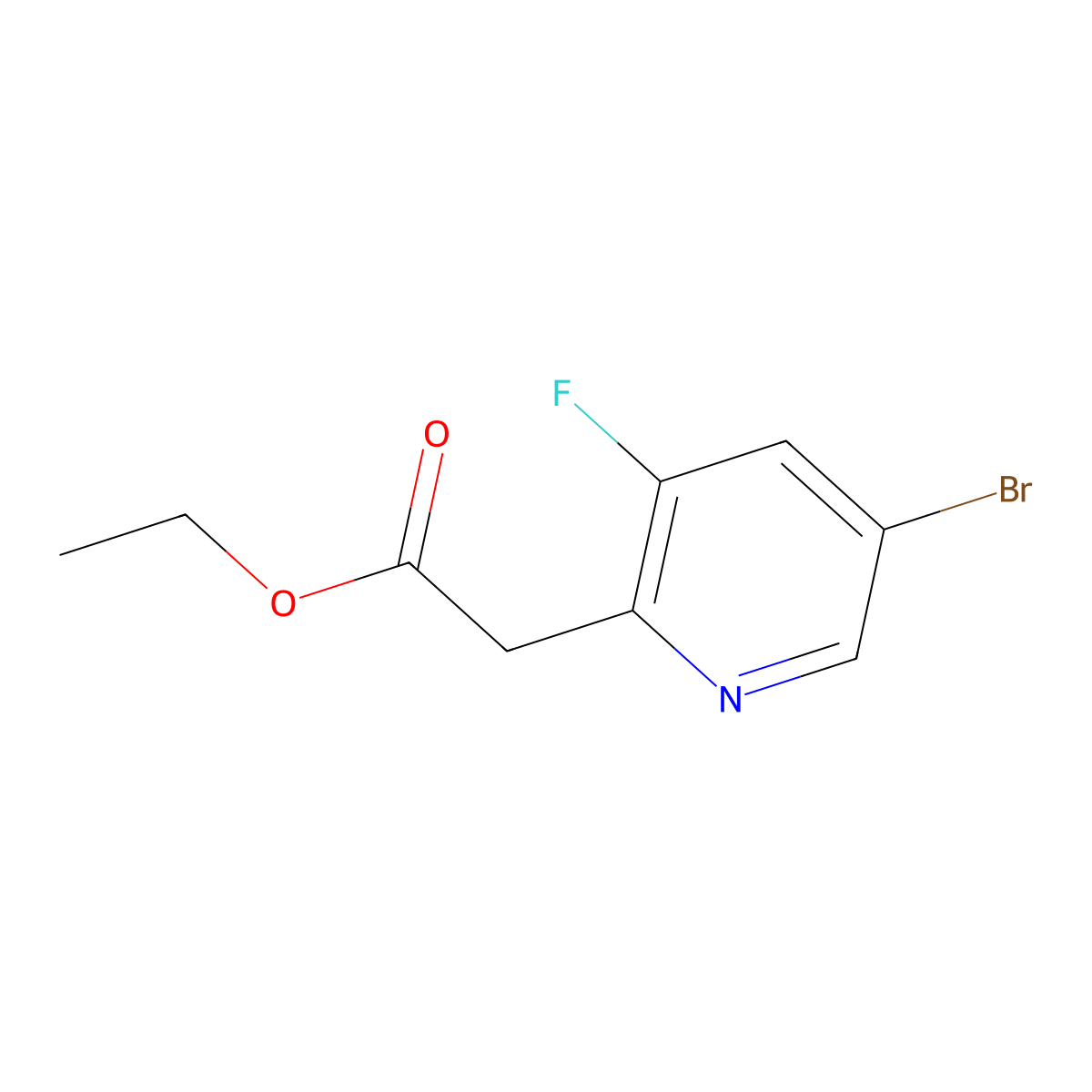 Ethyl 2-(5-bromo-3-fluoropyridin-2-yl)acetate molecular structure, CAS 1620318-88-8