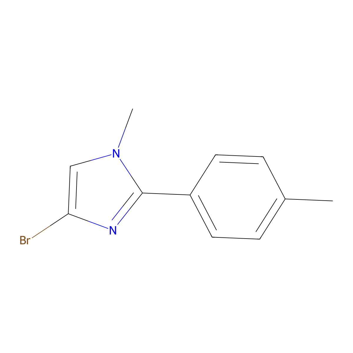 4-bromo-1-methyl-2-(p-tolyl)-1H-imidazole molecular structure, CAS 1620322-86-2