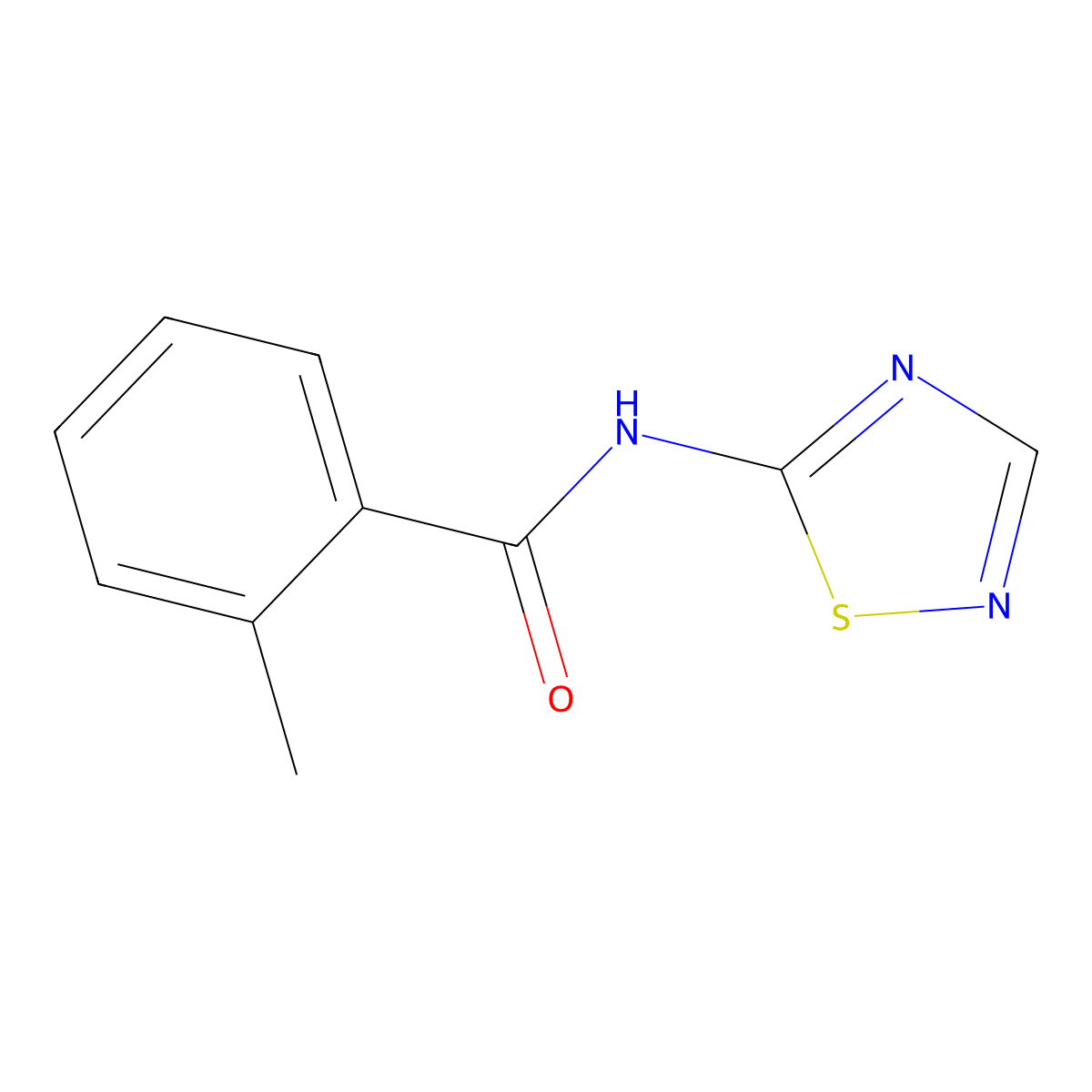 2-methyl-N-(1,2,4-thiadiazol-5-yl)benzamide molecular structure, CAS 1620337-25-8