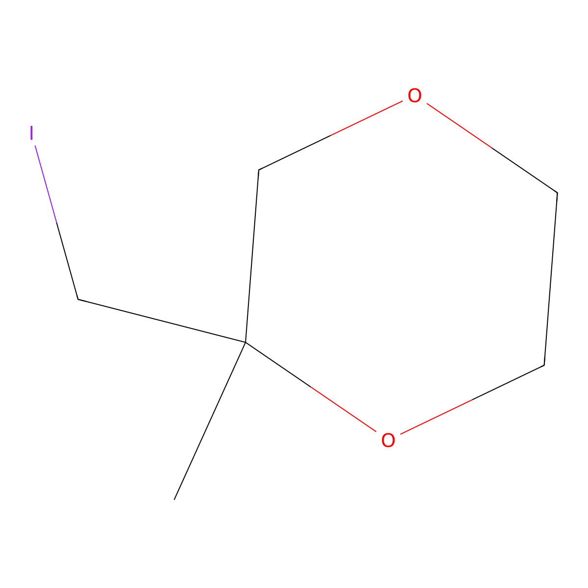 2-(Iodomethyl)-2-methyl-1,4-dioxane molecular structure, CAS 1620382-93-5