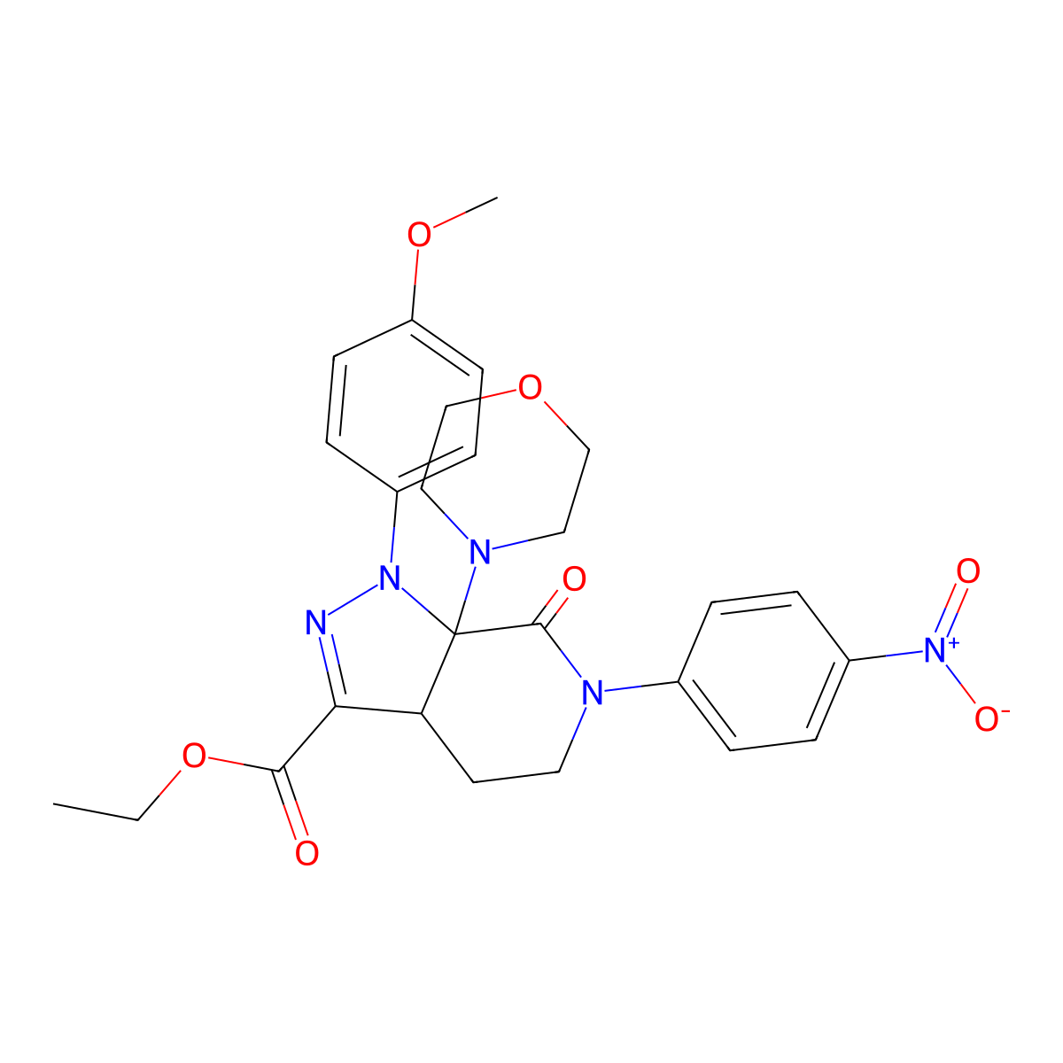 ethyl 1-(4-methoxyphenyl)-7a-morpholino-6-(4-nitrophenyl)-7-oxo-3a,4,5,6,7,7a-hexahydro-1H-pyrazolo[3,4-c]pyridine-3-carboxylate molecular structure, CAS 1620386-62-0
