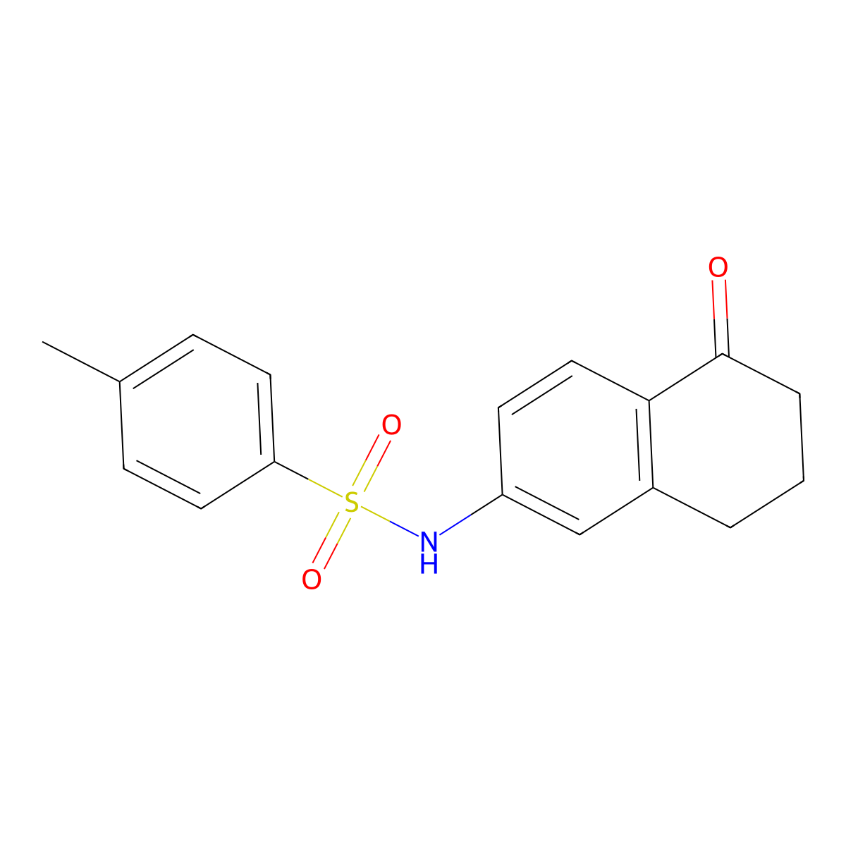4-methyl-N-(5-oxo-5,6,7,8-tetrahydronaphthalen-2-yl)benzenesulfonamide molecular structure, CAS 16204-16-3