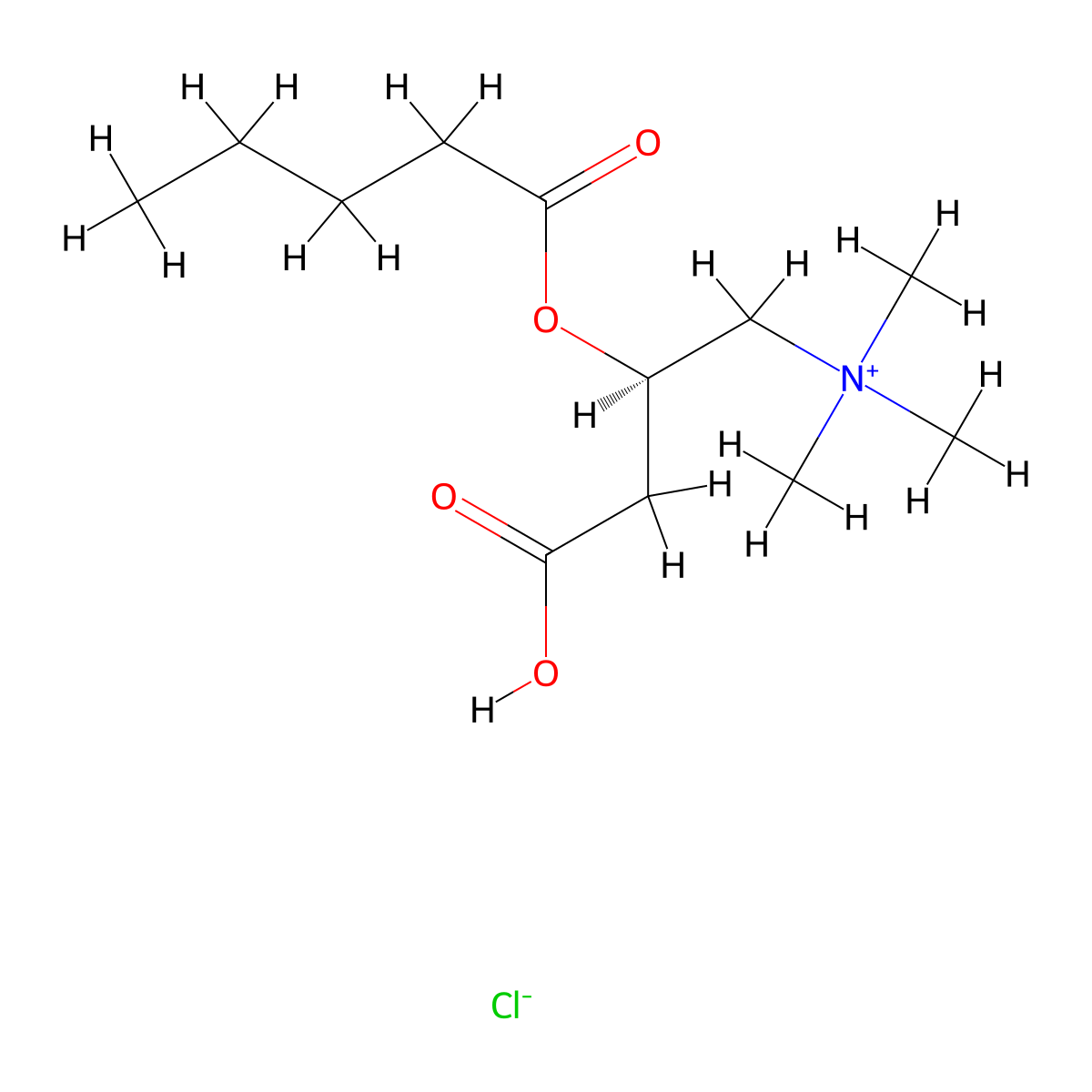 Valeryl-L-carnitine (chloride) molecular structure, CAS 162040-64-4
