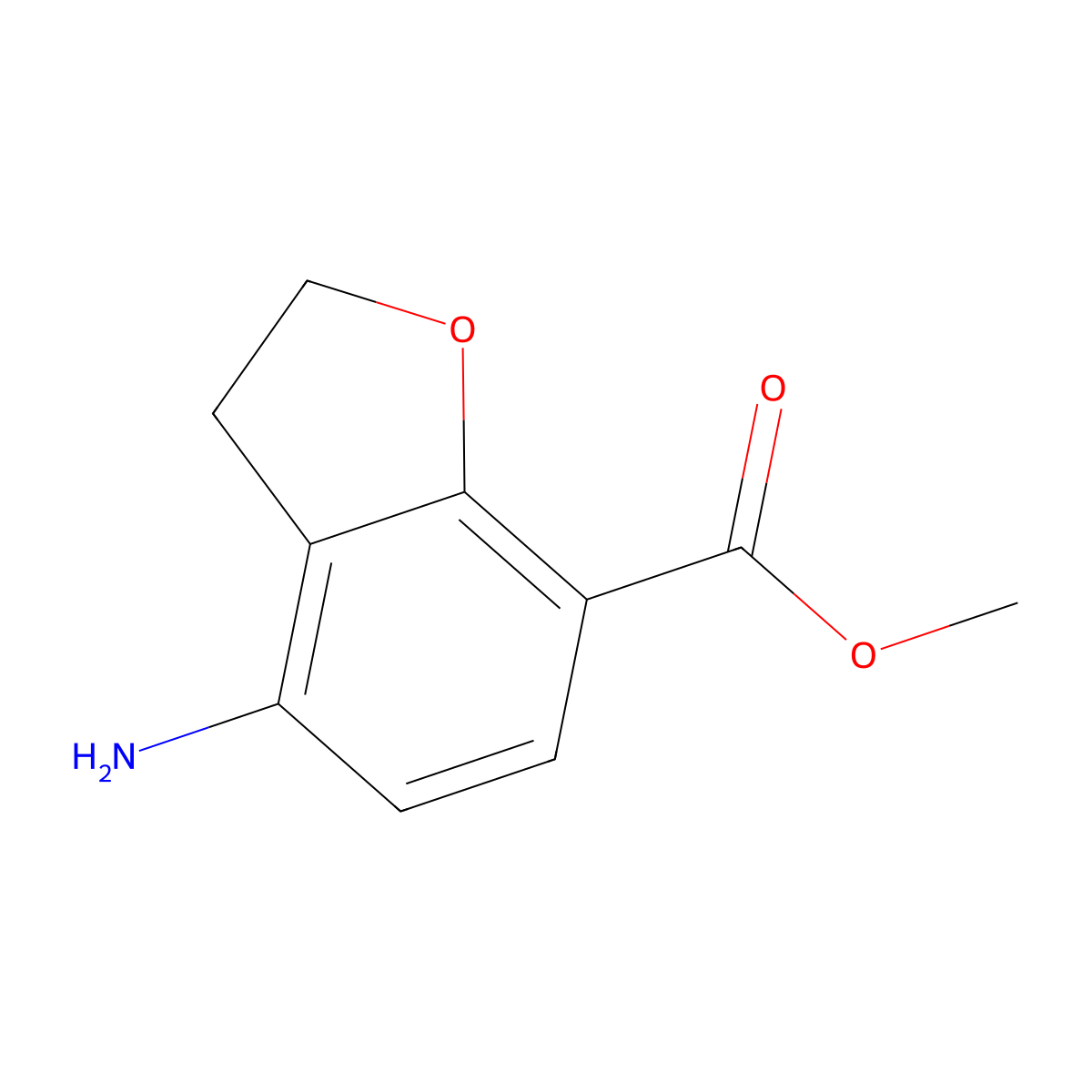Methyl 4-amino-2,3-dihydro-7-benzofurancarboxylate molecular structure, CAS 1620412-64-7