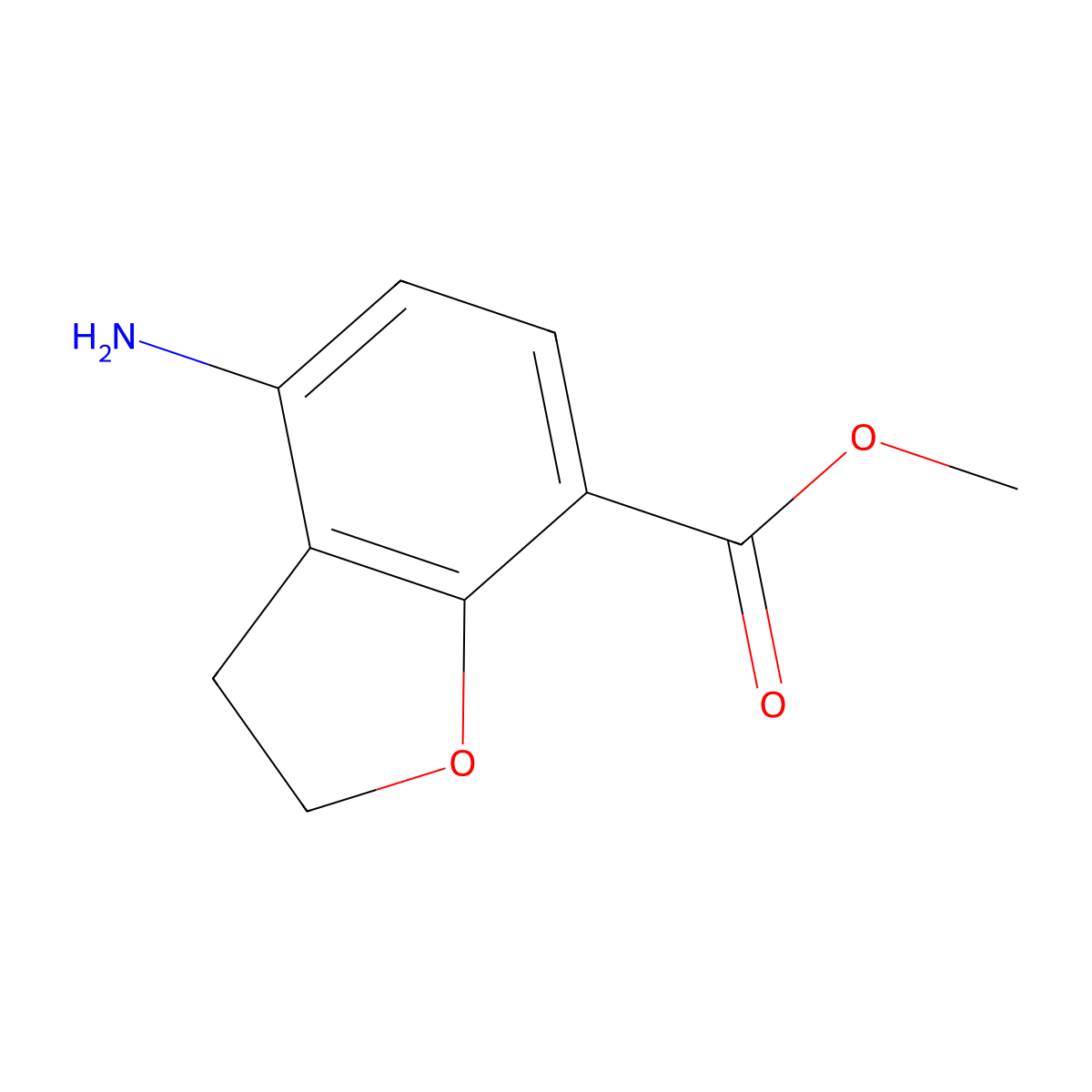 Methyl 4-amino-2,3-dihydro-7-benzofurancarboxylate molecular structure, CAS 1620412-64-7