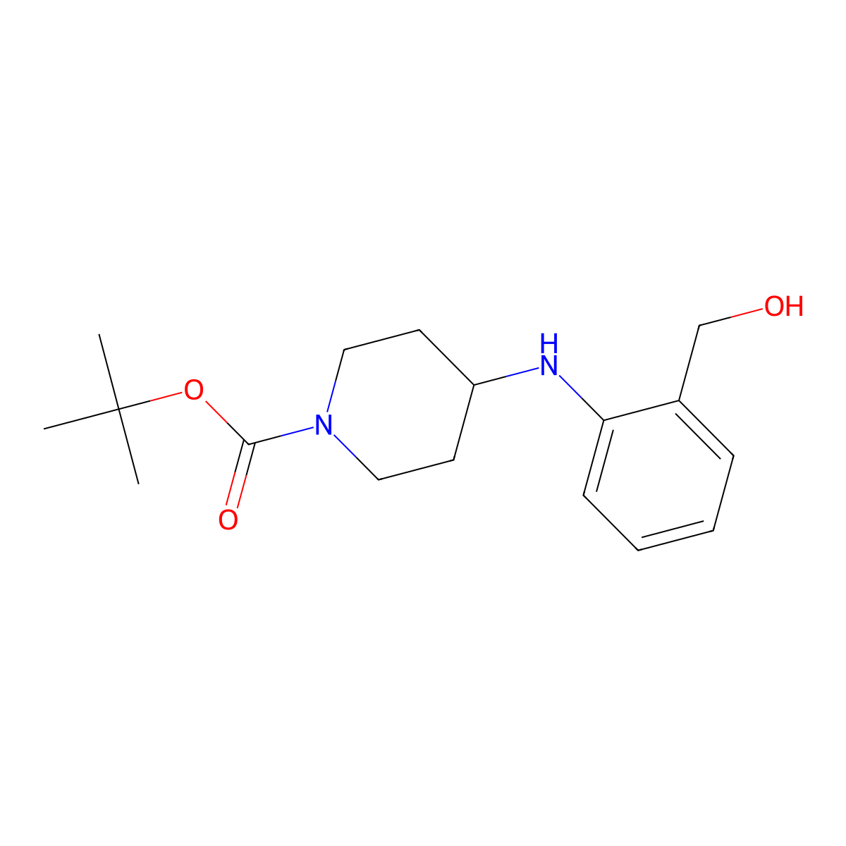 1-Boc-4-(2-hydroxymethyl-phenylamino)-piperidine molecular structure, CAS 162045-29-6