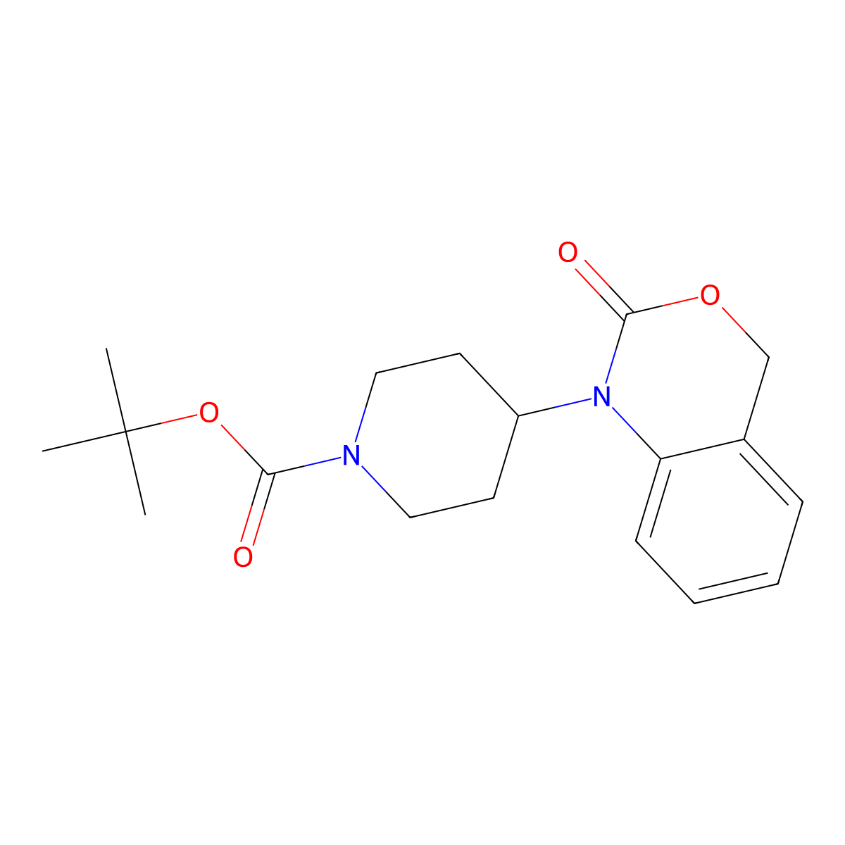 tert-Butyl 4-(2-oxo-2,4-dihydro-1H-benzo[d][1,3]oxazin-1-yl)piperidine-1-carboxylate molecular structure, CAS 162045-30-9