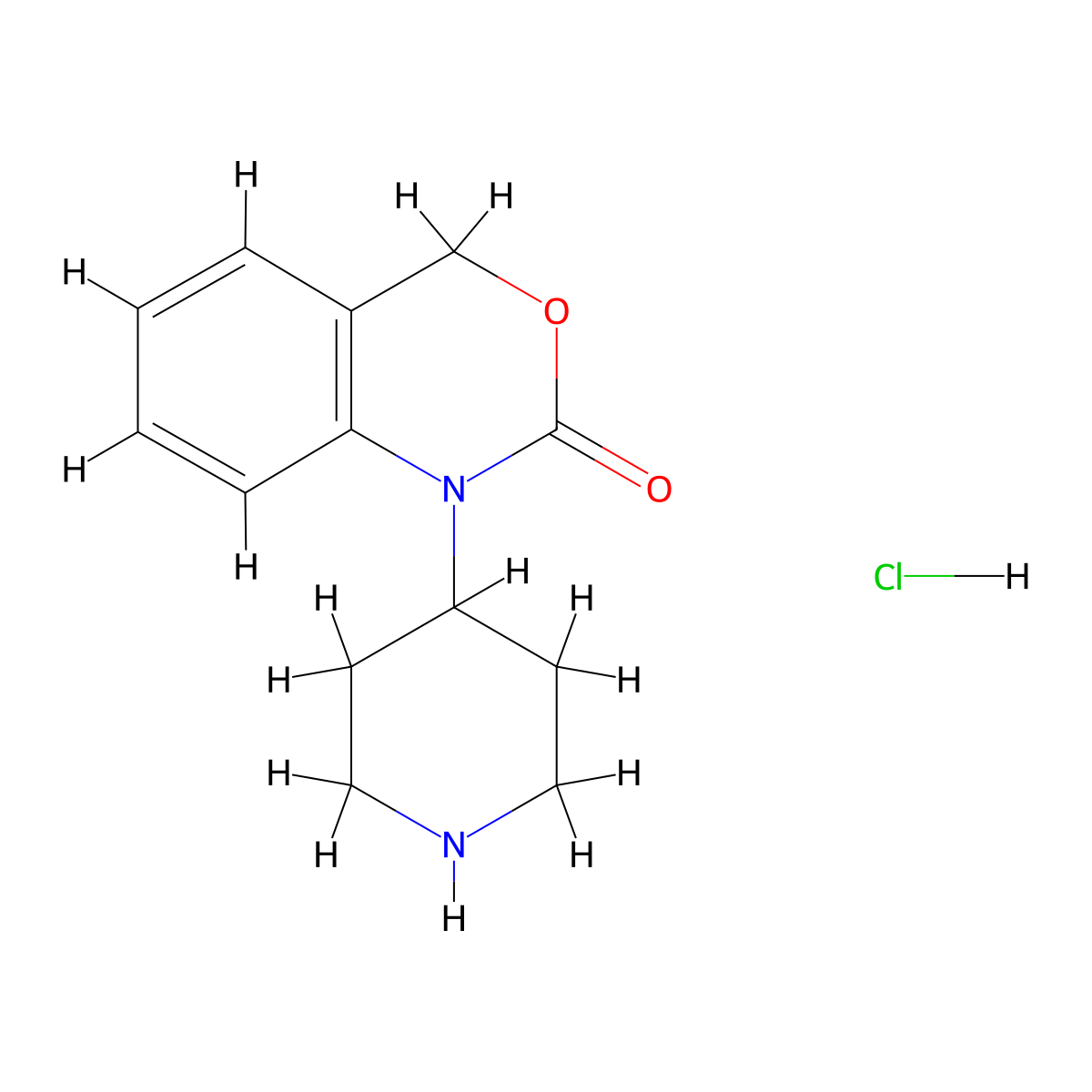 1-(4-Piperidinyl)-1,2-dihydro-4H-3,1-benzoxazin-2-one hydrochloride molecular structure, CAS 162045-31-0