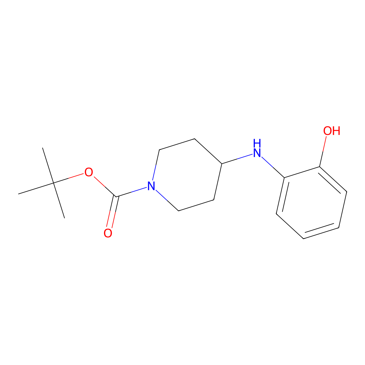 1-Boc-4-(2-Hydroxyphenylamino)piperidine molecular structure, CAS 162045-48-9