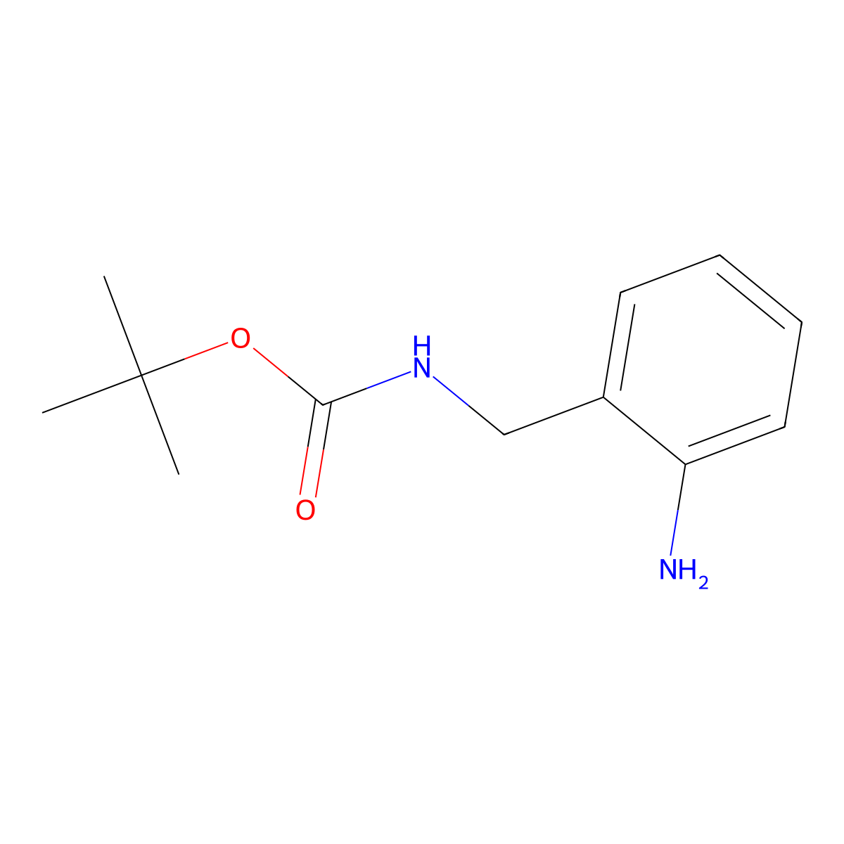 tert-butyl N-[(2-aminophenyl)methyl]carbamate molecular structure, CAS 162046-50-6