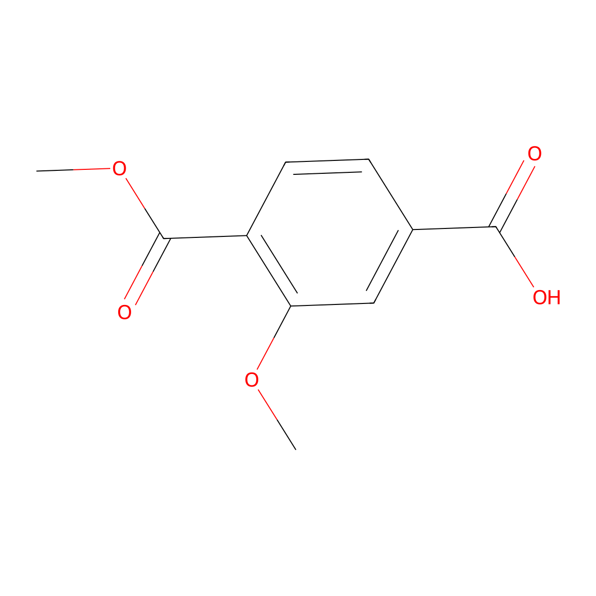 3-Methoxy-4-(methoxycarbonyl)benzoic acid molecular structure, CAS 162046-51-7
