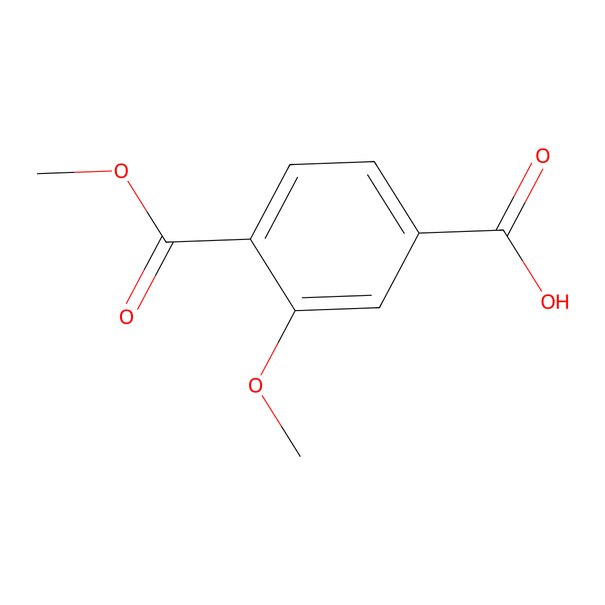 3-Methoxy-4-(methoxycarbonyl)benzoic acid molecular structure, CAS 162046-51-7