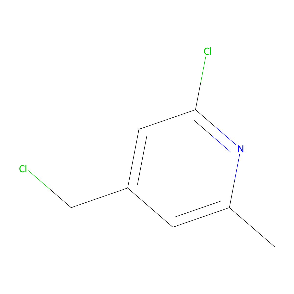 2-Chloro-4-(chloromethyl)-6-methylpyridine molecular structure, CAS 162046-59-5
