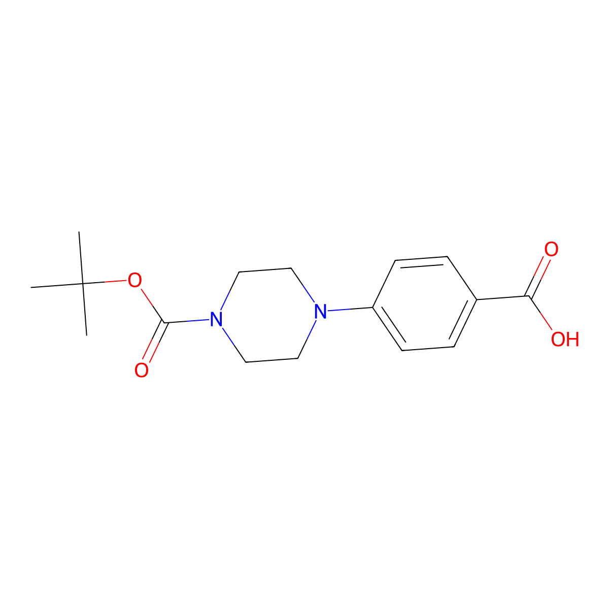 4-[4-(tert-Butoxycarbonyl)piperazin-1-yl]benzoic acid molecular structure, CAS 162046-66-4