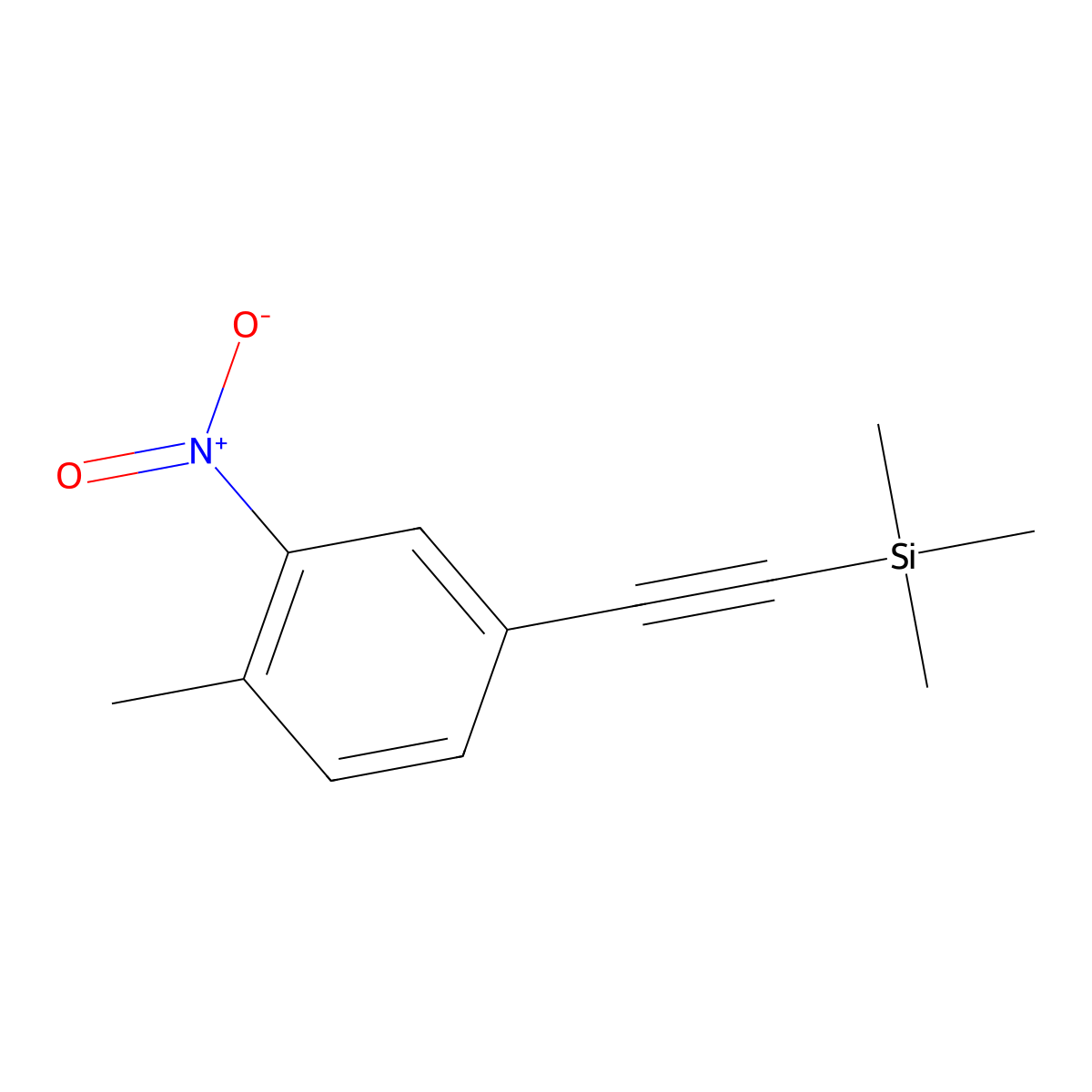 Trimethyl((4-methyl-3-nitrophenyl)ethynyl)silane molecular structure, CAS 1620473-17-7