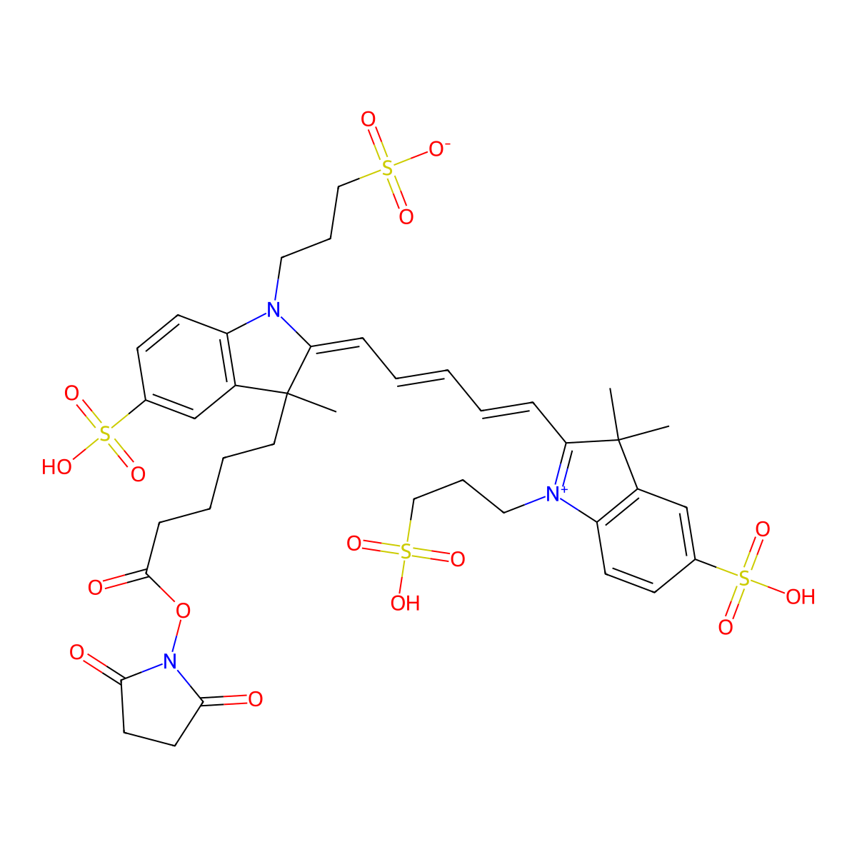 Alexa Fluor 647 NHS Ester molecular structure, CAS 1620475-28-6
