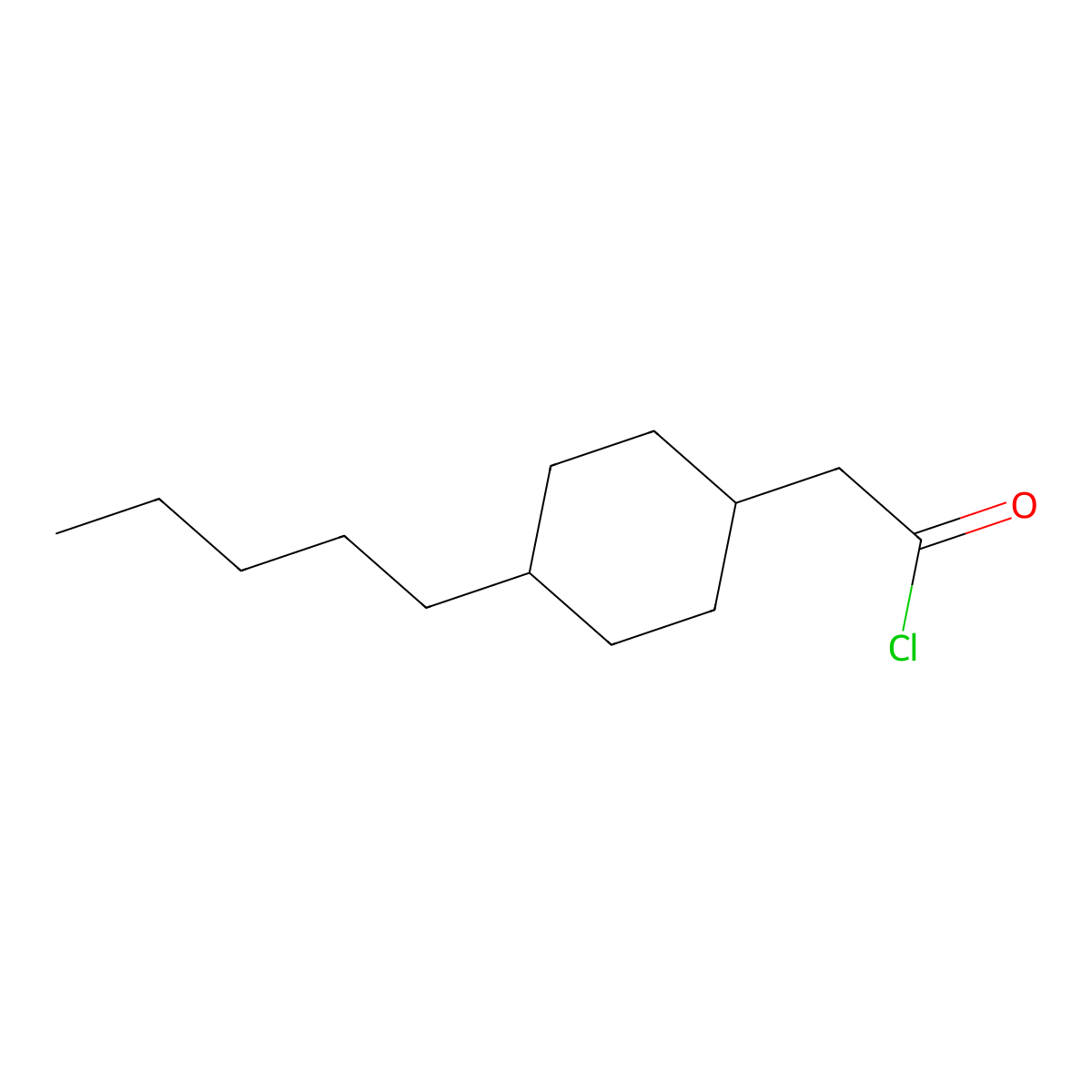 2-(4-Pentylcyclohexyl)acetyl chloride molecular structure, CAS 162048-83-1