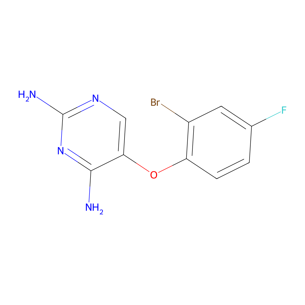 5-(2-Bromo-4-fluorophenoxy)pyrimidine-2,4-diamine molecular structure, CAS 1620482-41-8