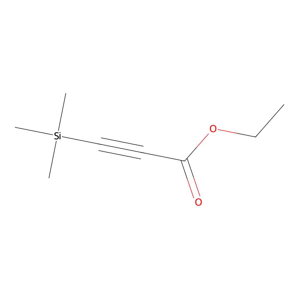 Ethyl 3-(trimethylsilyl)propynoate molecular structure, CAS 16205-84-8